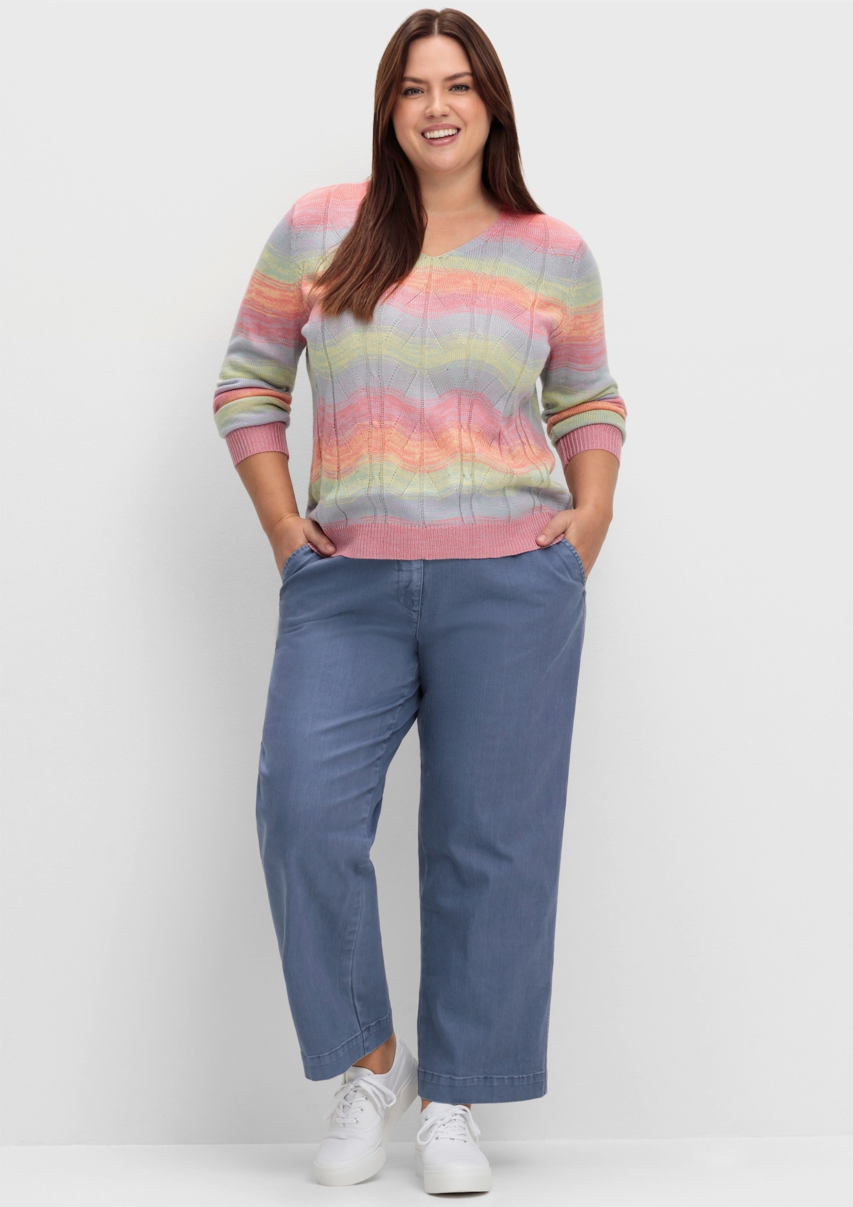 Culotte mit aufgesetzten Taschen hinten - rauchblau