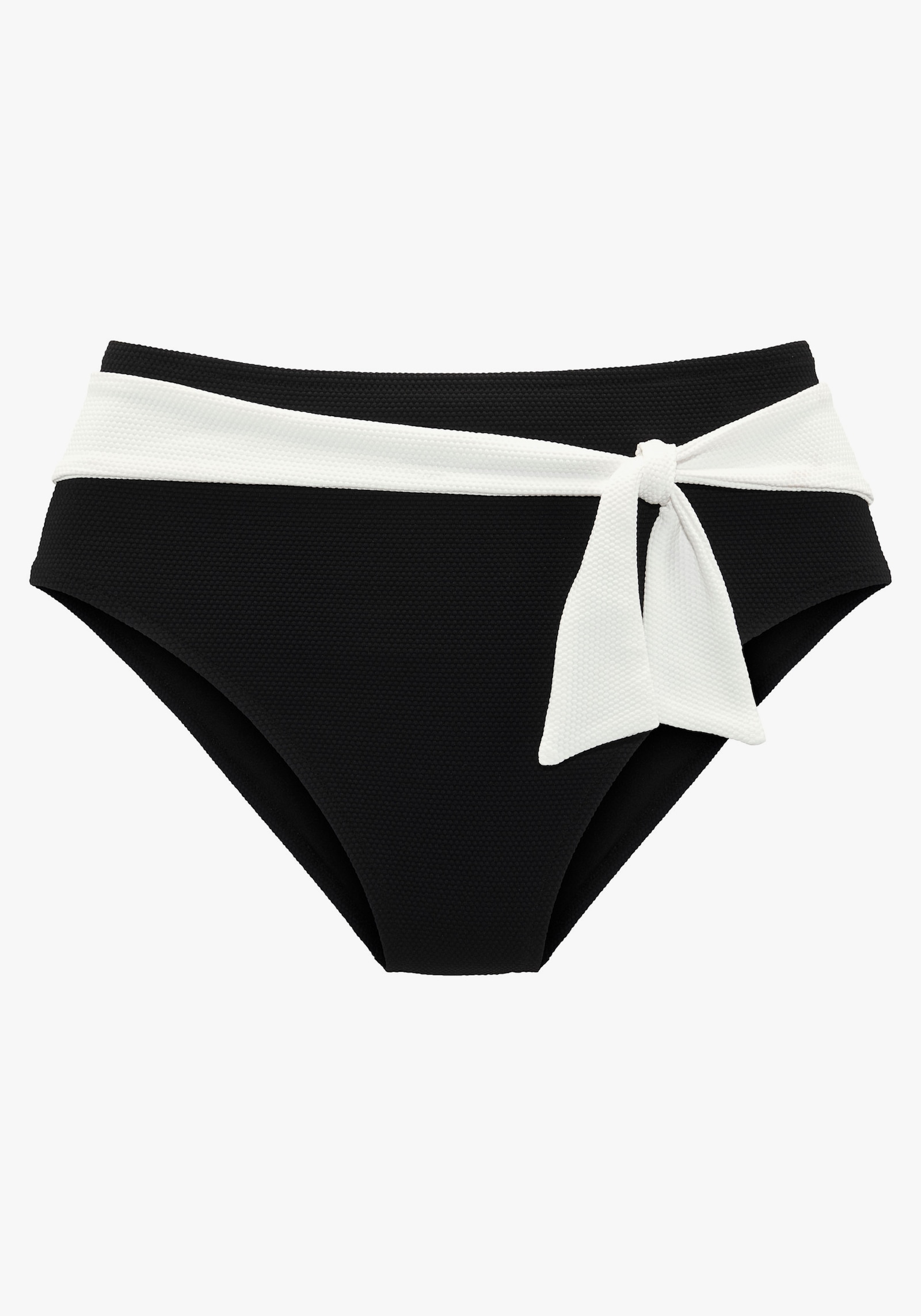 LASCANA Highwaist-Bikini-Hose - schwarz-creme