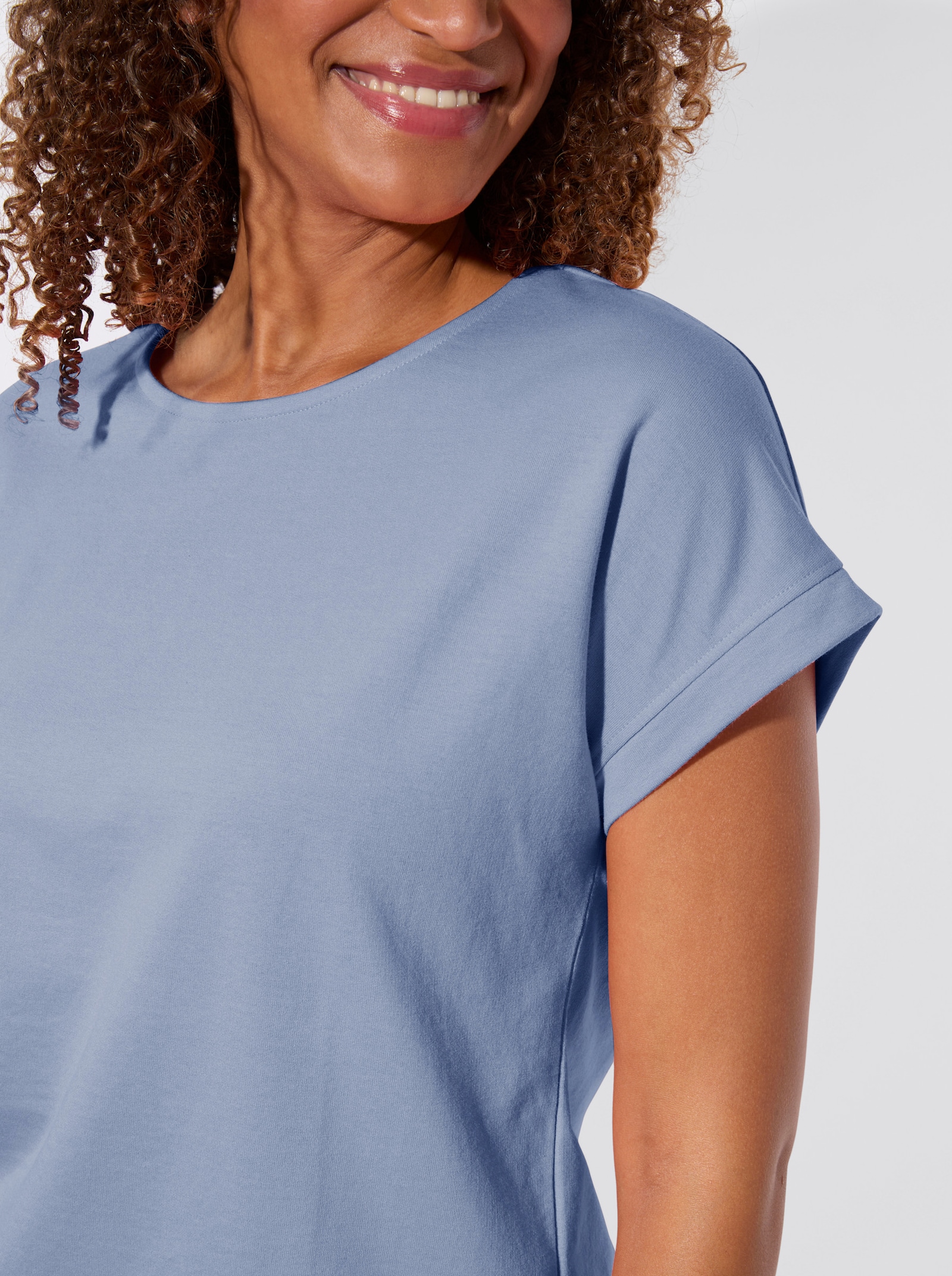 Sweatshirt im Baumwoll-Mix - bleu