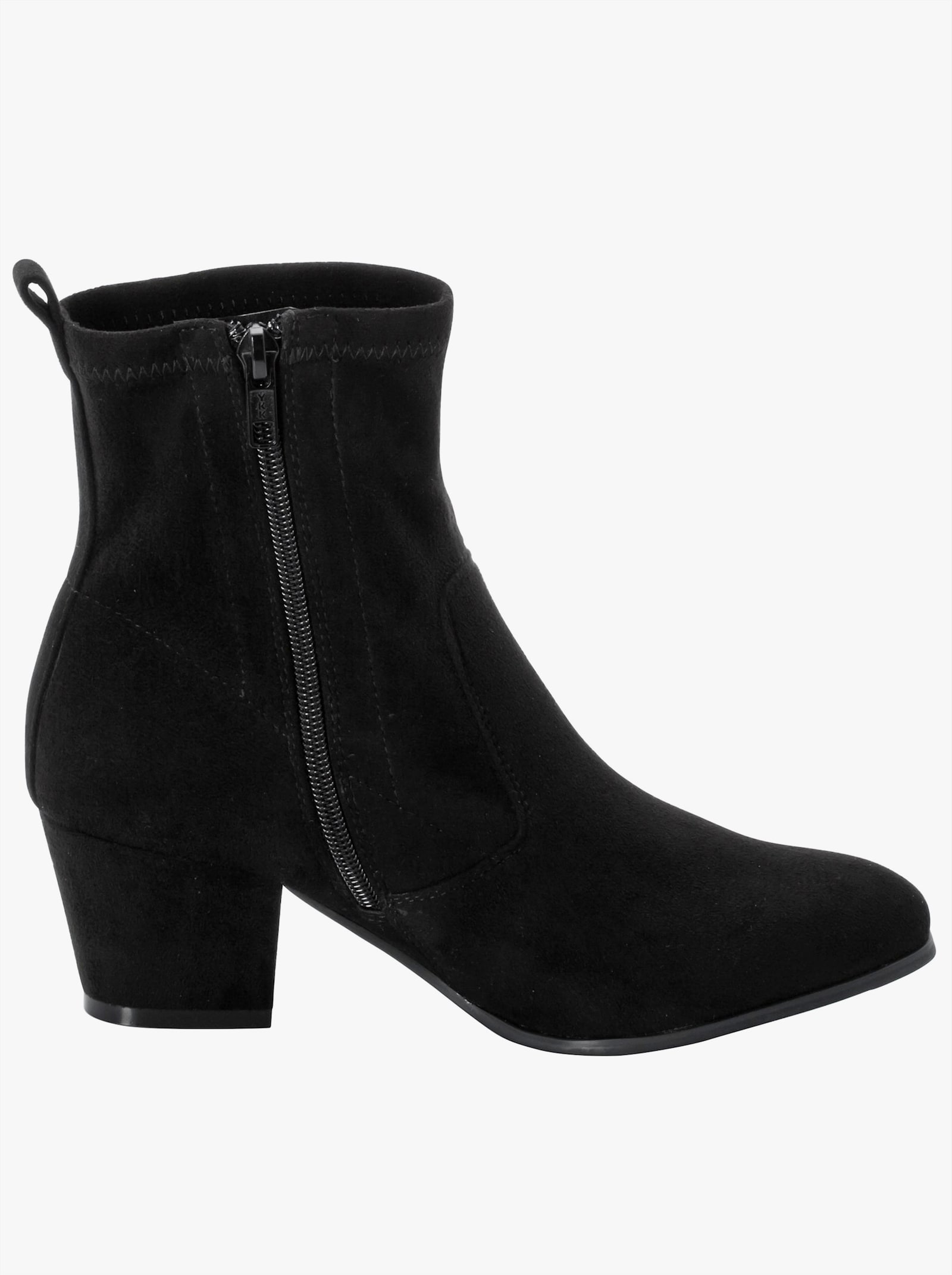 sheego Stiefelette mit Blockabsatz - schwarz