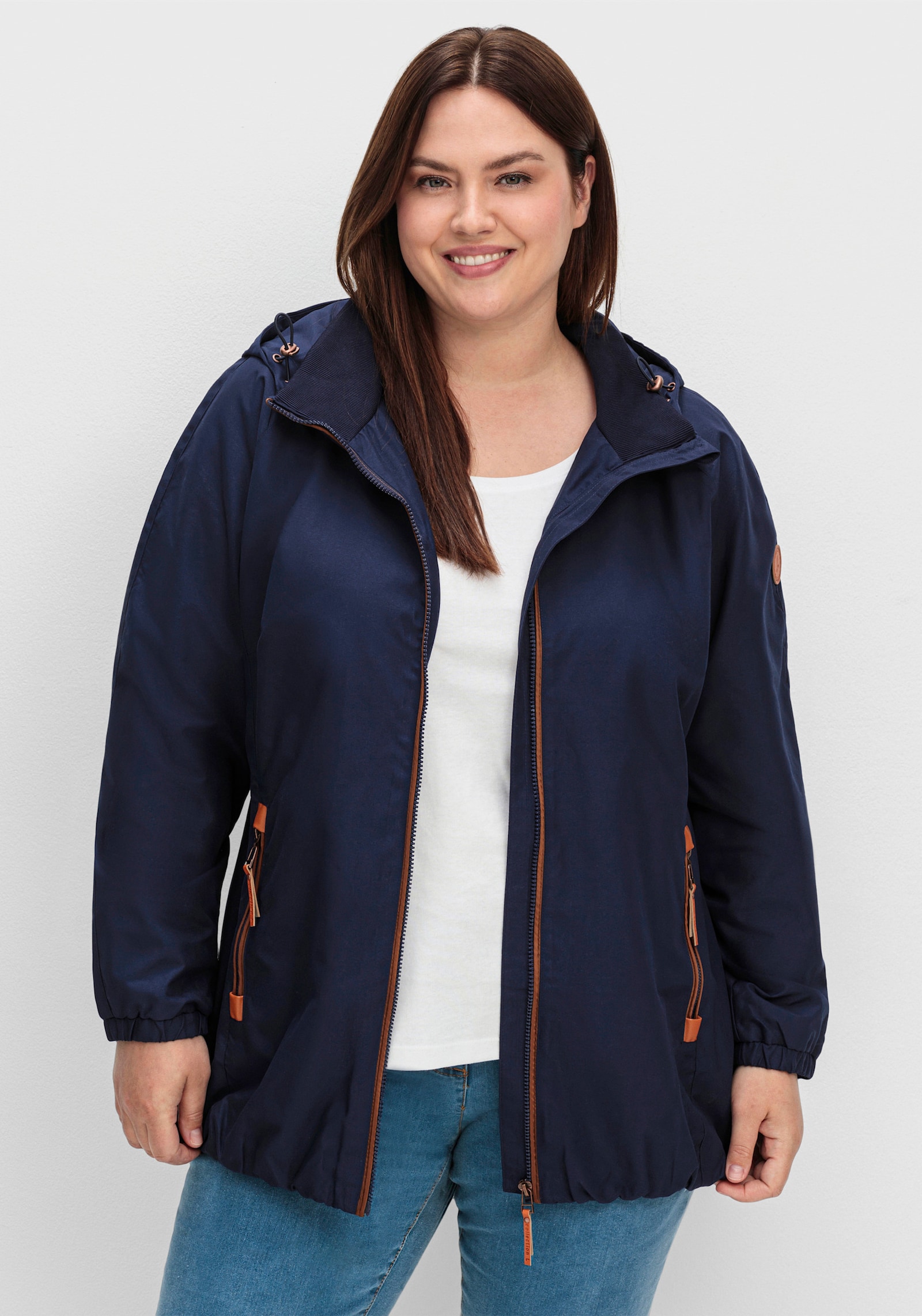 Übergangsjacke in Microfaser-Qualität - marine