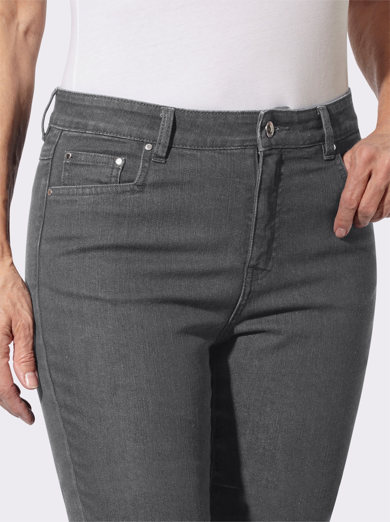 Thermojeans mit innenliegendem Dehnbund - grey-denim