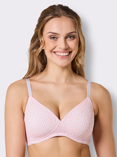 wäschepur Schalen-BH ohne Bügel mit nahtlos geformten Cups - weiß-flamingo