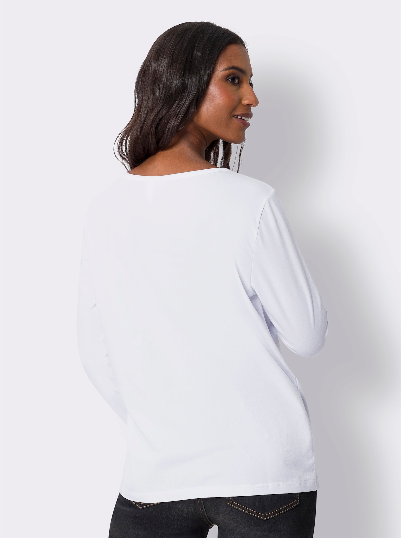 heine T-shirt à manches longues avec lettrage - blanc