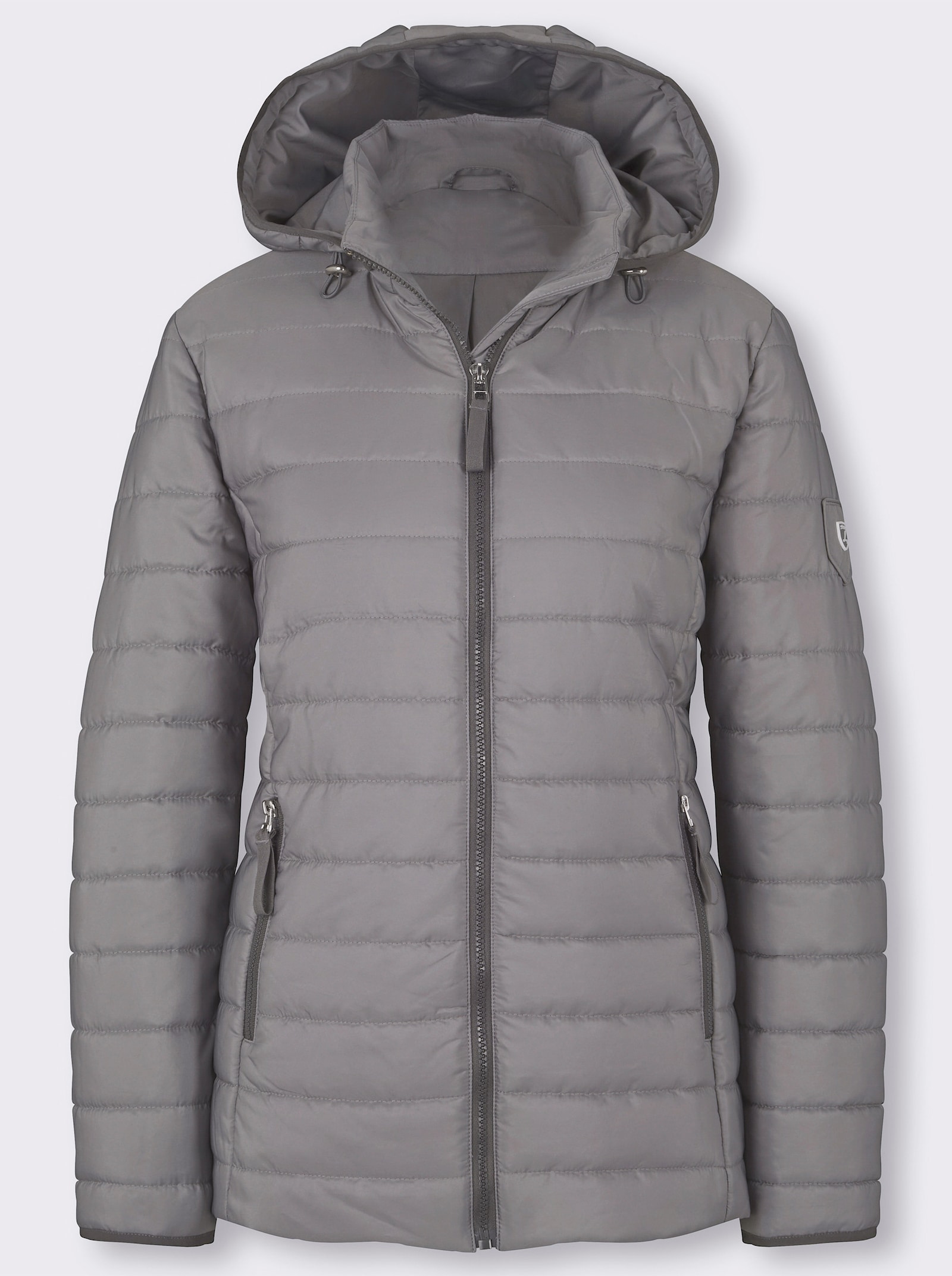 Steppjacke mit kontrastfarbenen Akzenten - grau