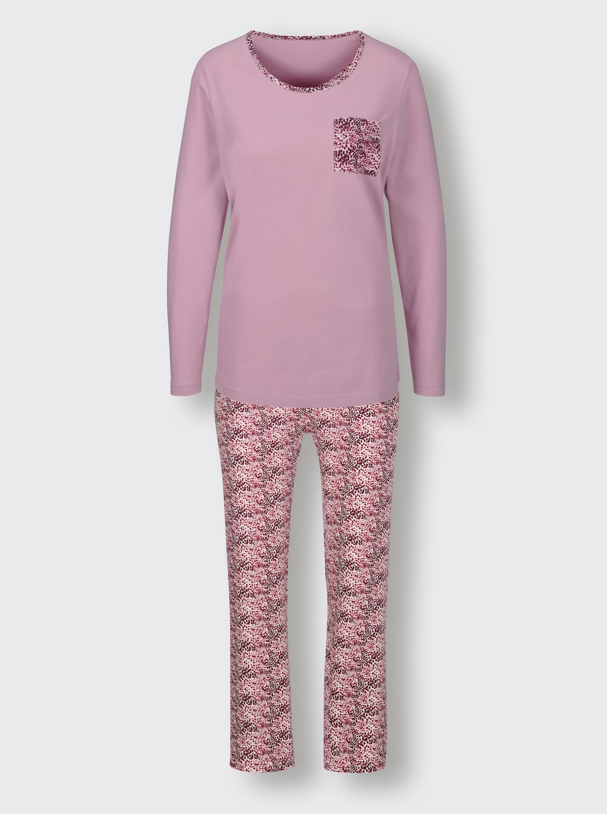 wäschepur Pyjama's - mint/ecru bedrukt + roze/ecru bedrukt