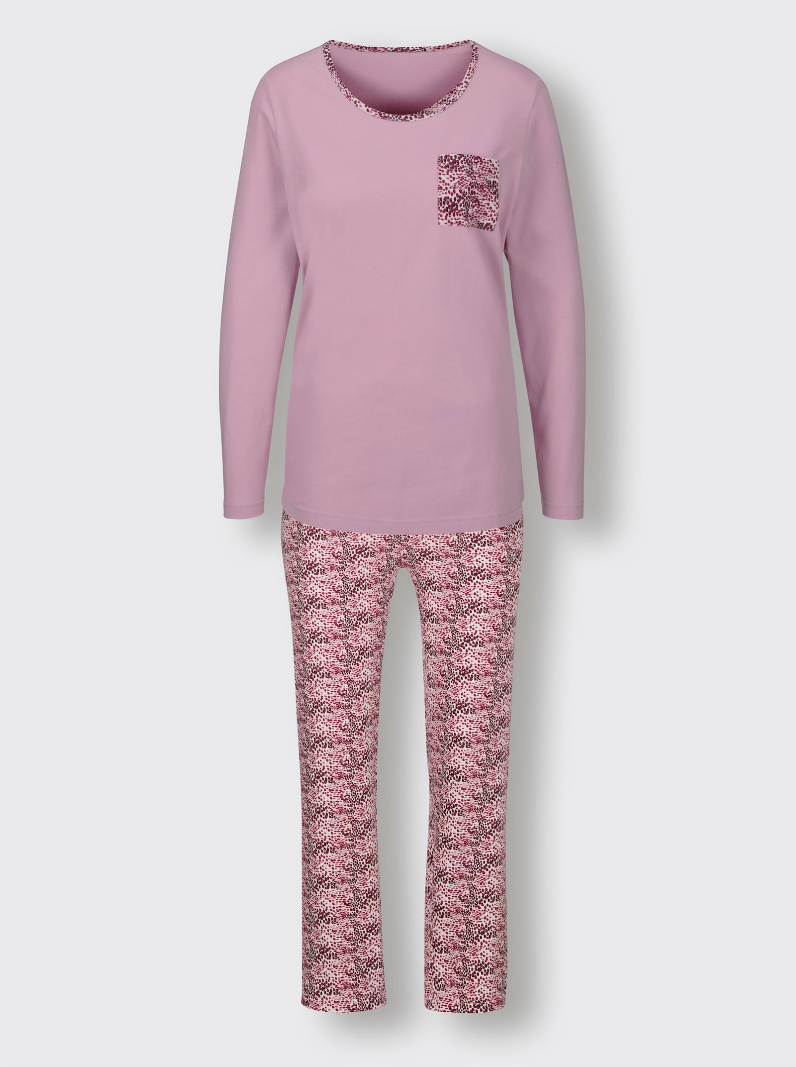 wäschepur Schlafanzüge - mint-ecru-bedruckt + rosé-ecru-bedruckt