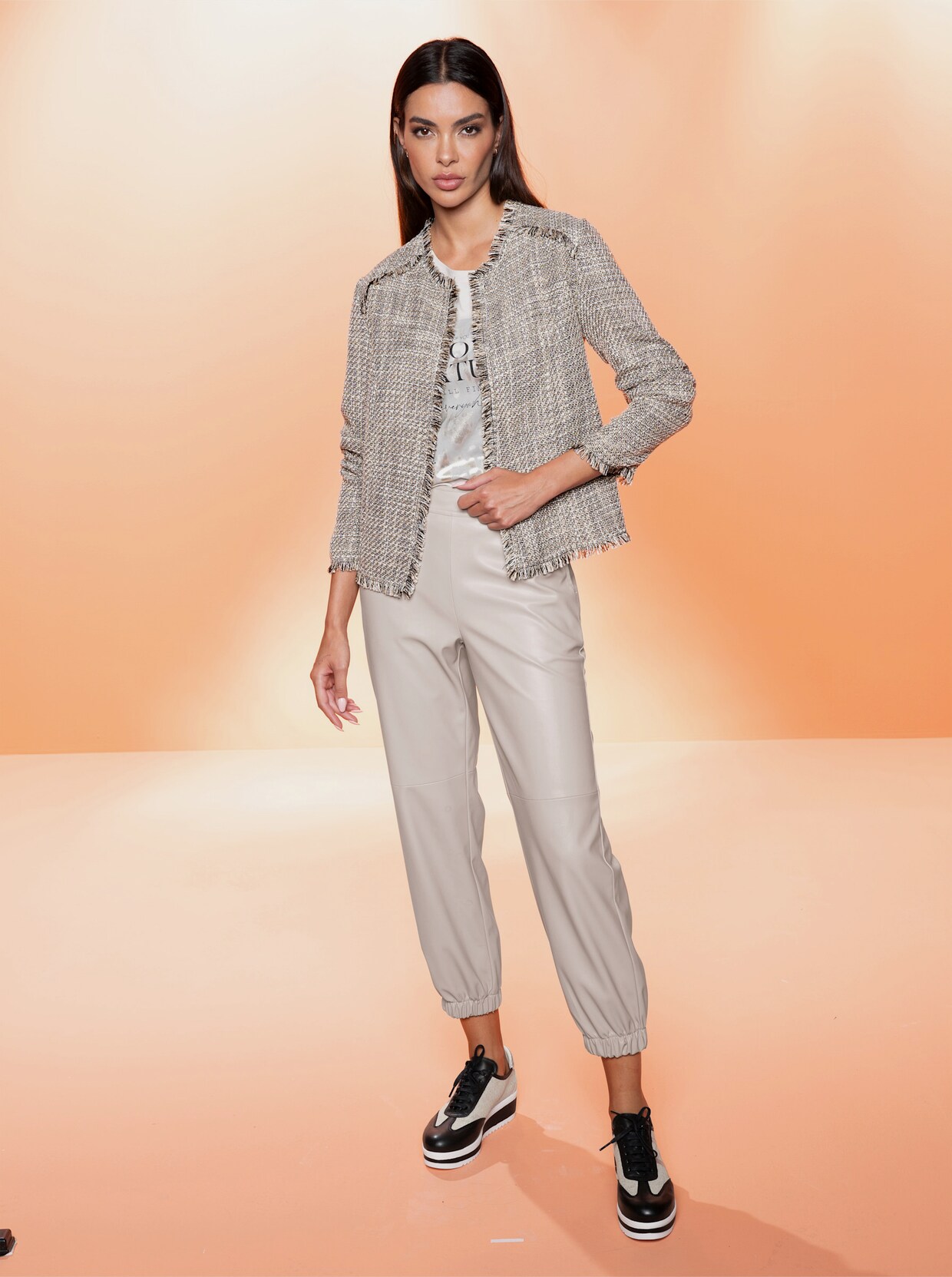 heine Blazer - schwarz-sand-gemustert