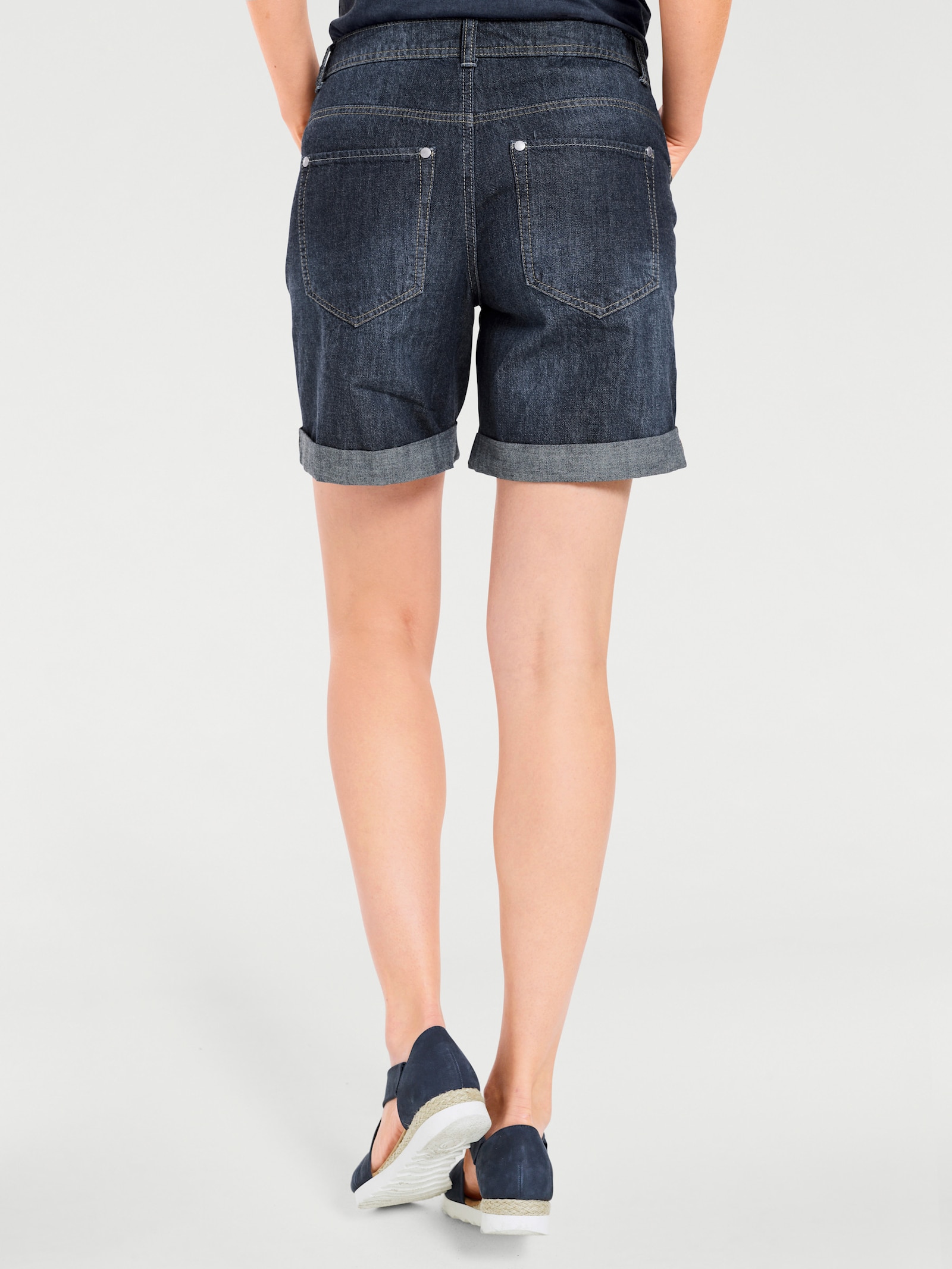 heine Jeansshort mit Beinaufschlag - dark denim