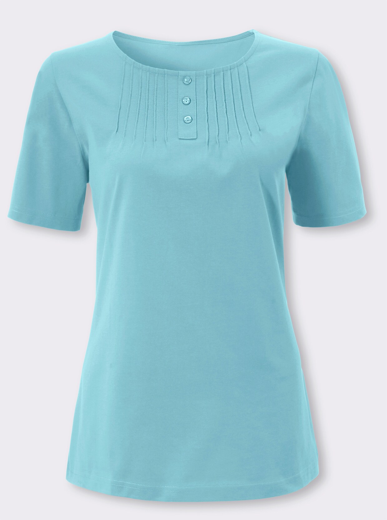Shirt met ronde hals - aquamarine