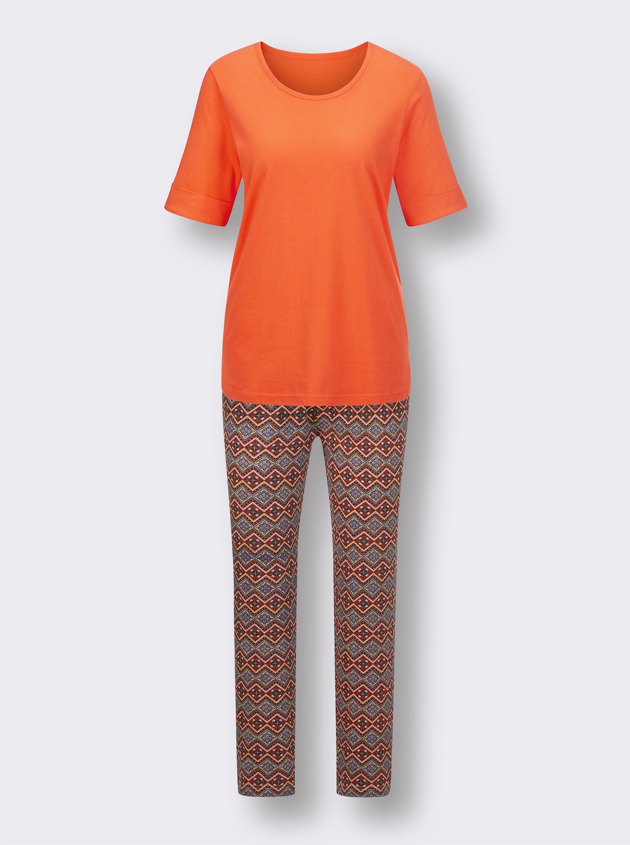 wäschepur Pyjama - orange-marine imprimé