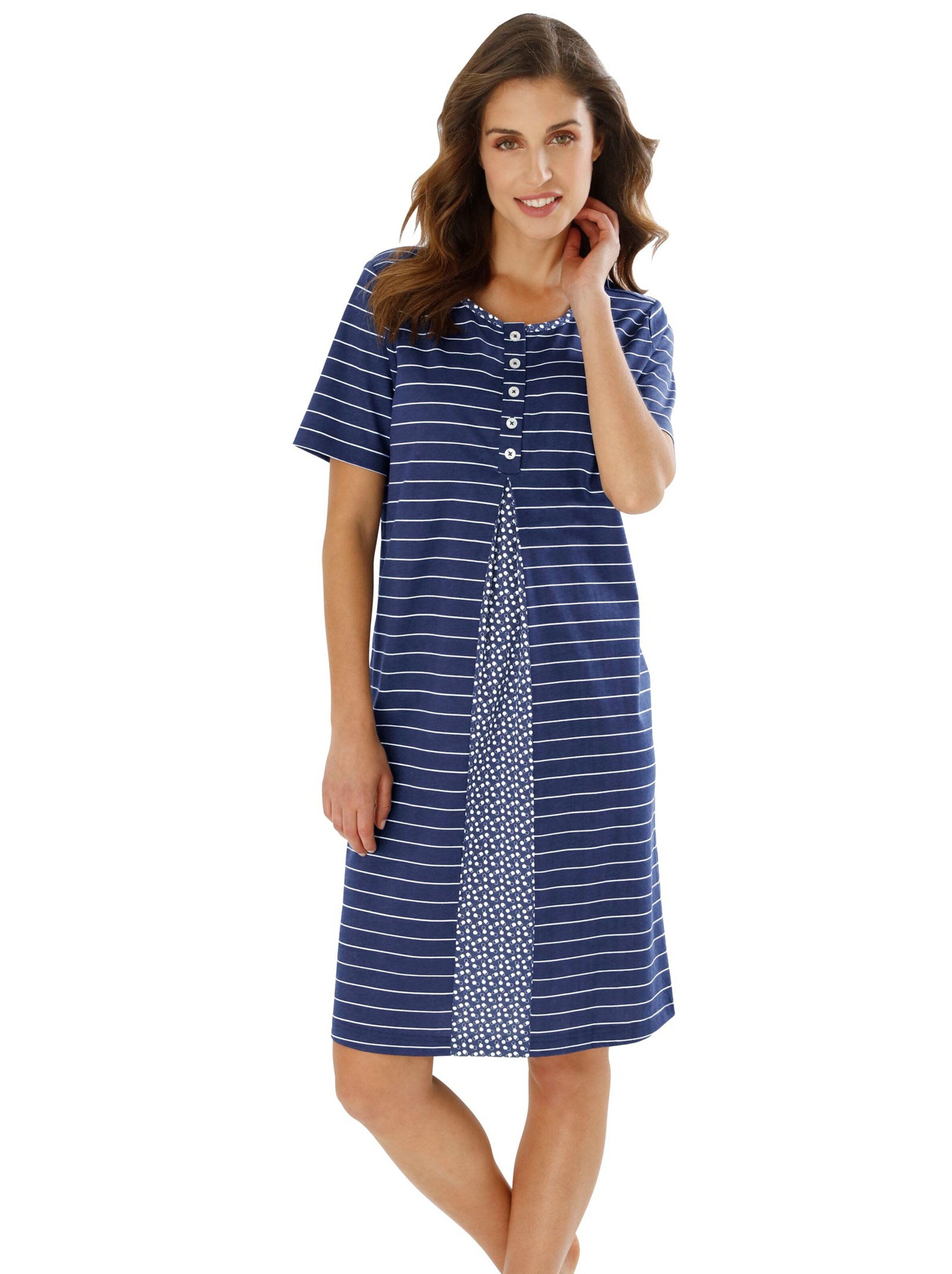 Nachthemd - marine-weiß