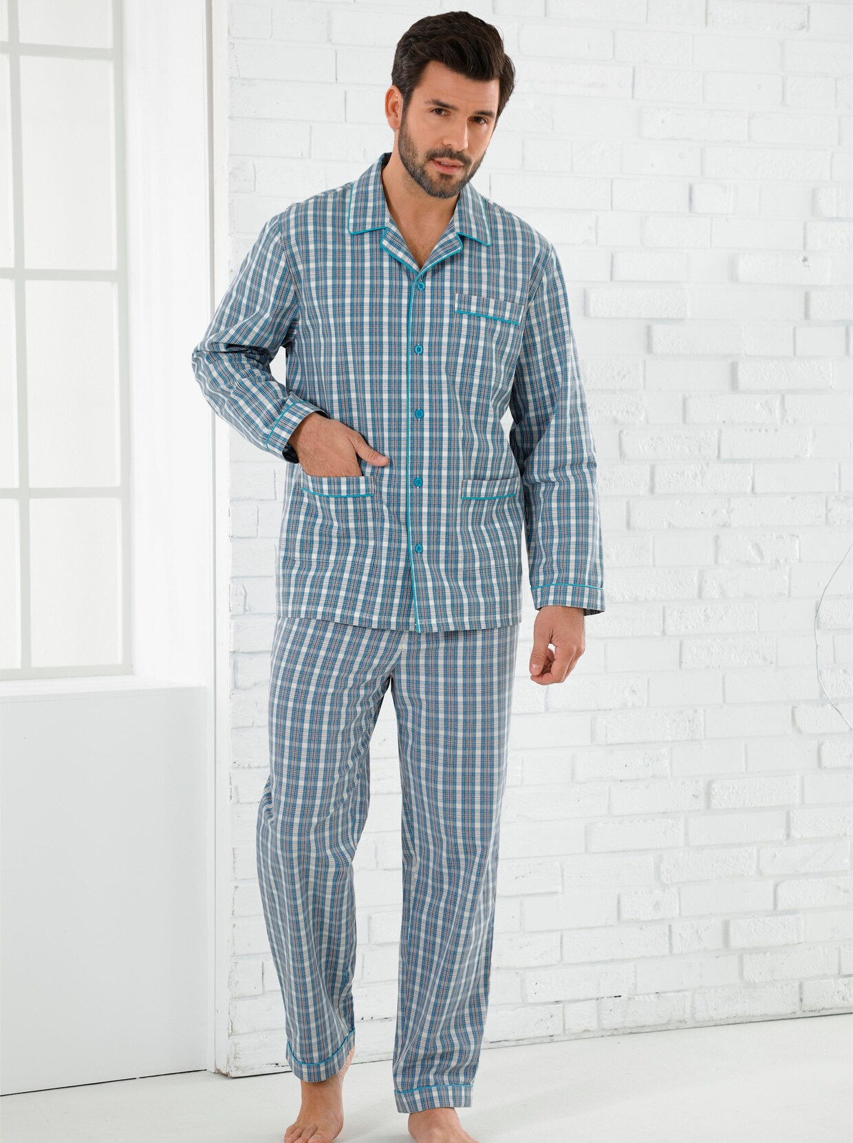 KINGsCLUB Pyjama - blauw geruit