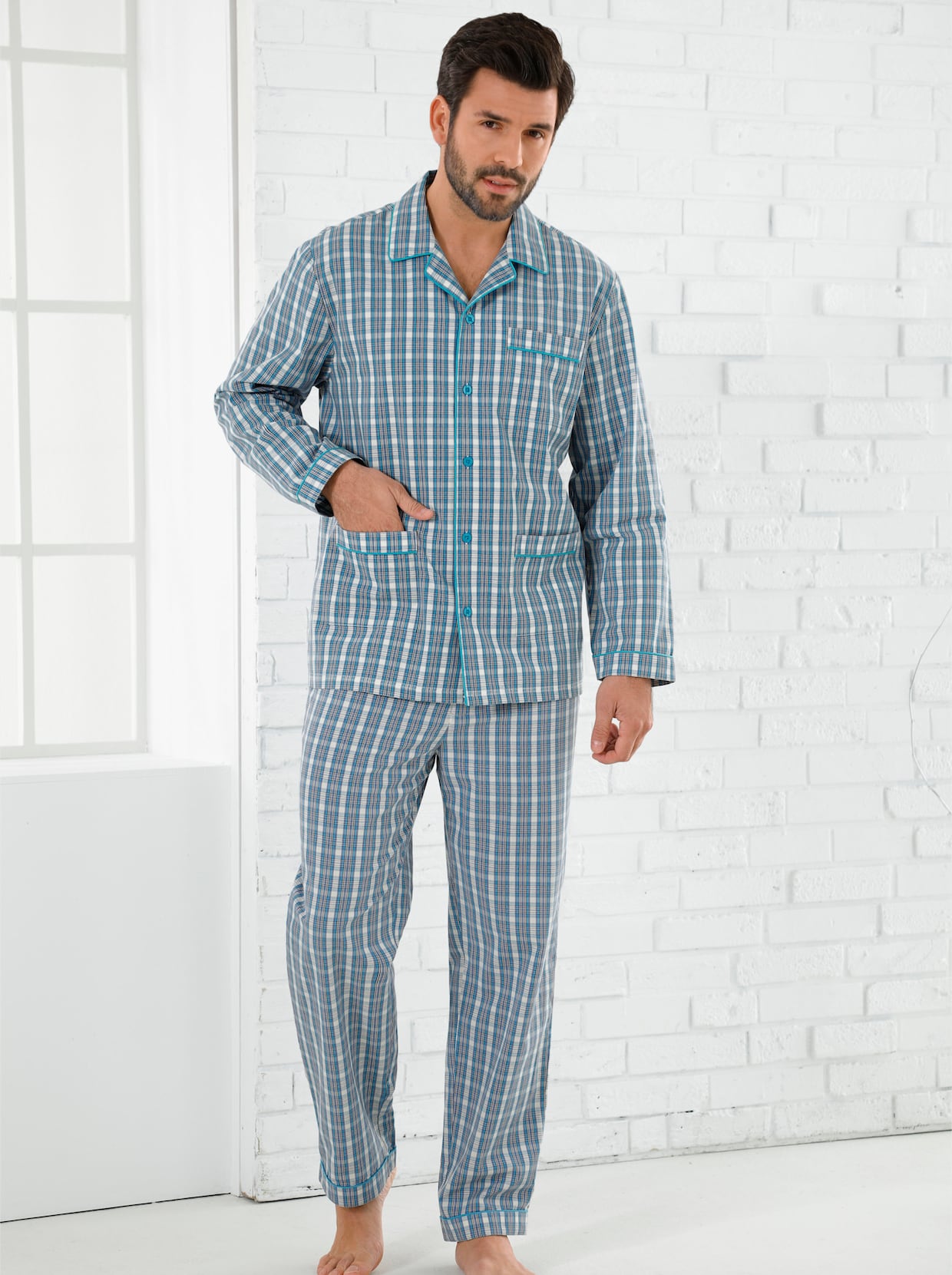 KINGsCLUB Pyjama - blau-kariert