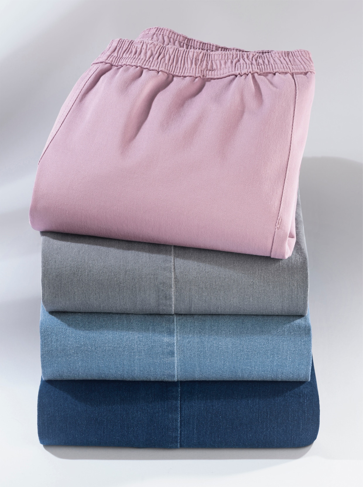 Schlupfjeans mit weitem Bein - mauve