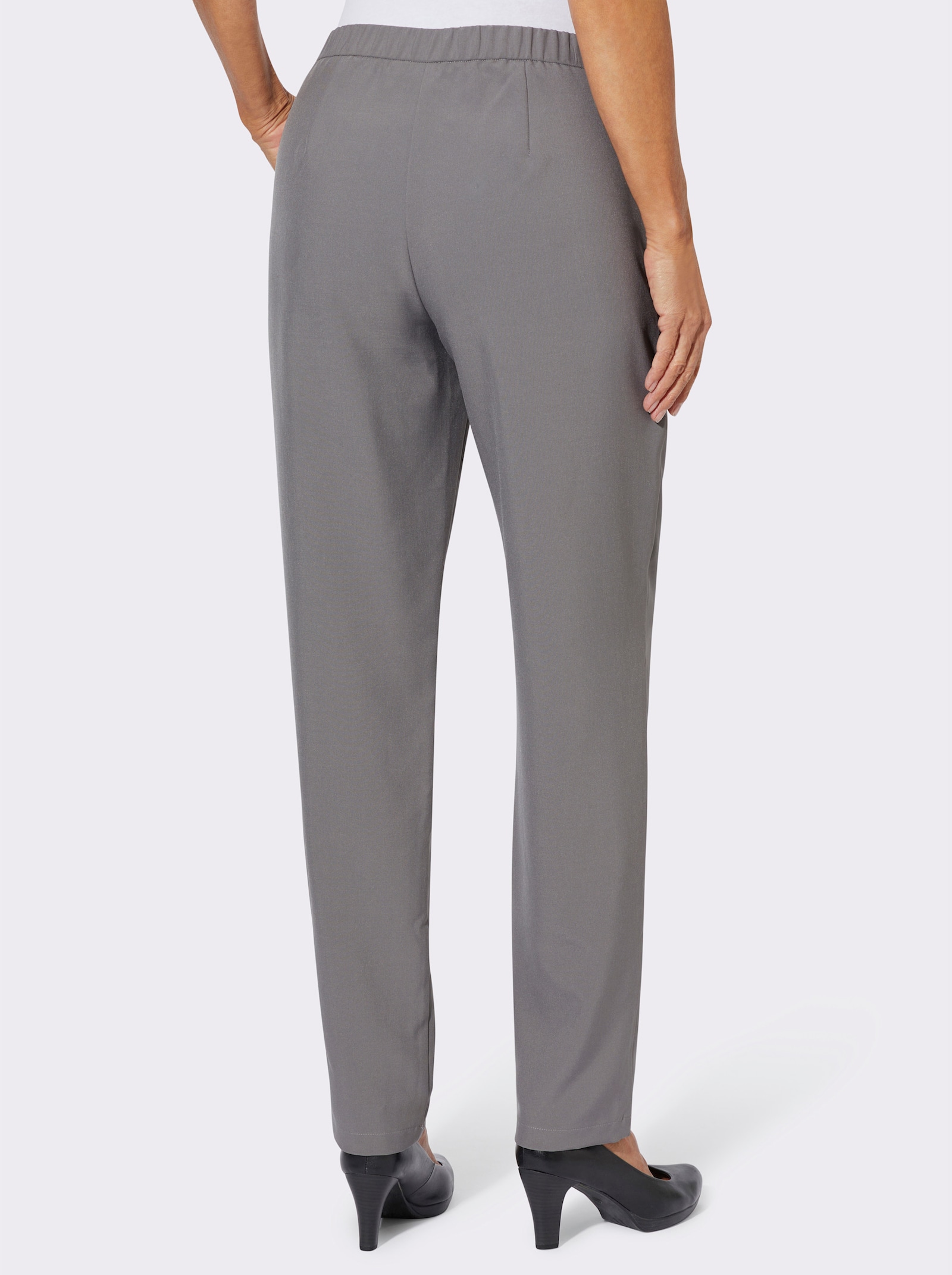 Broek met sierelement op de zakken - grijs