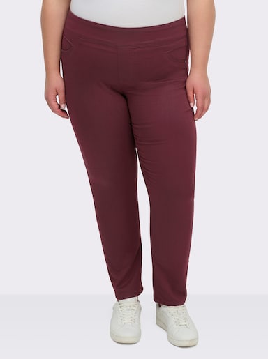 Schlupfhose mit hohem Dehnbund - bordeaux
