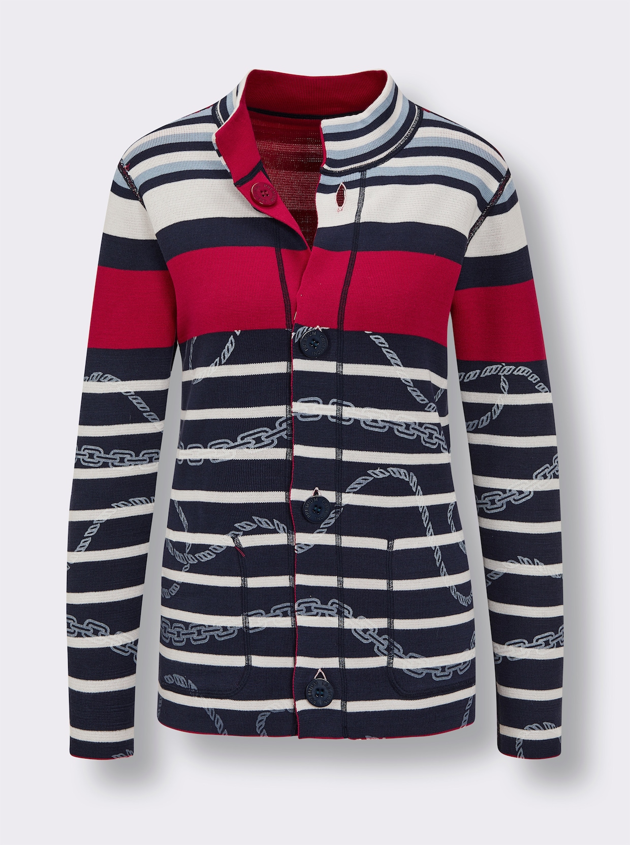 CREATION L PREMIUM Jacquardstrickjacke - rot