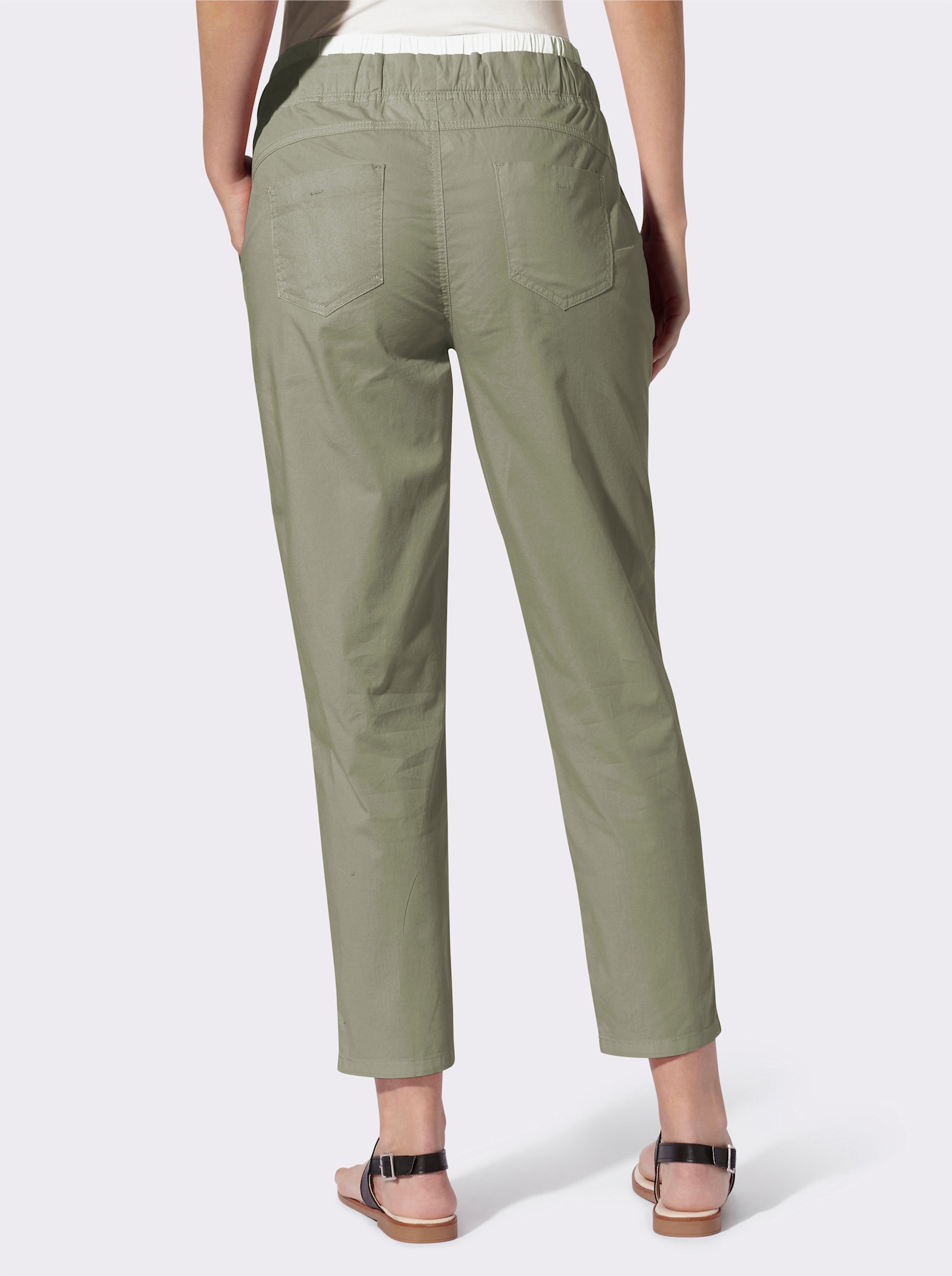 heine 7/8-Hose mit Kontrastbund - khaki