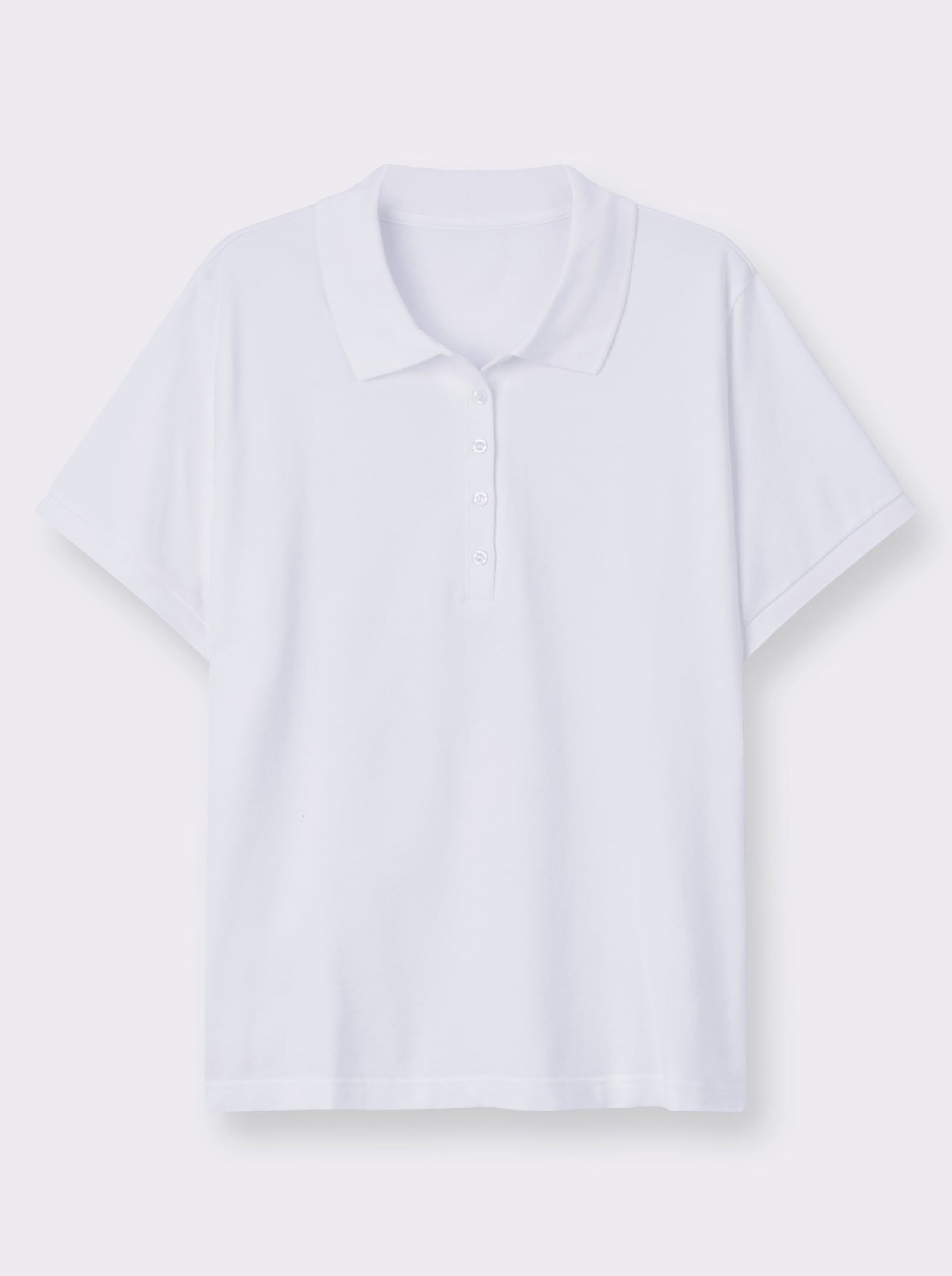 Poloshirt mit Seitenschlitzen - weiß