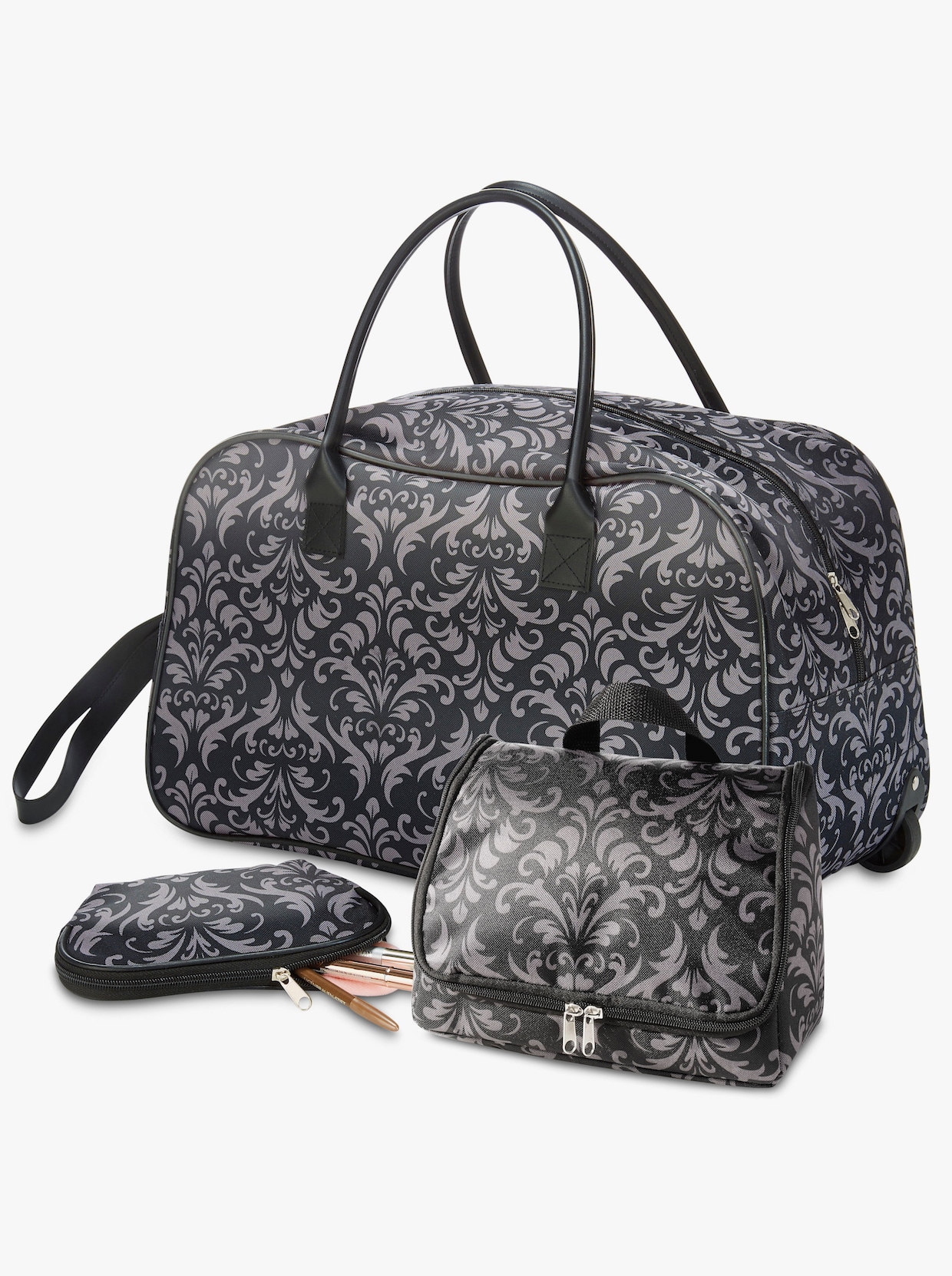 Reseset i 3 delar - antracit, mönstrad