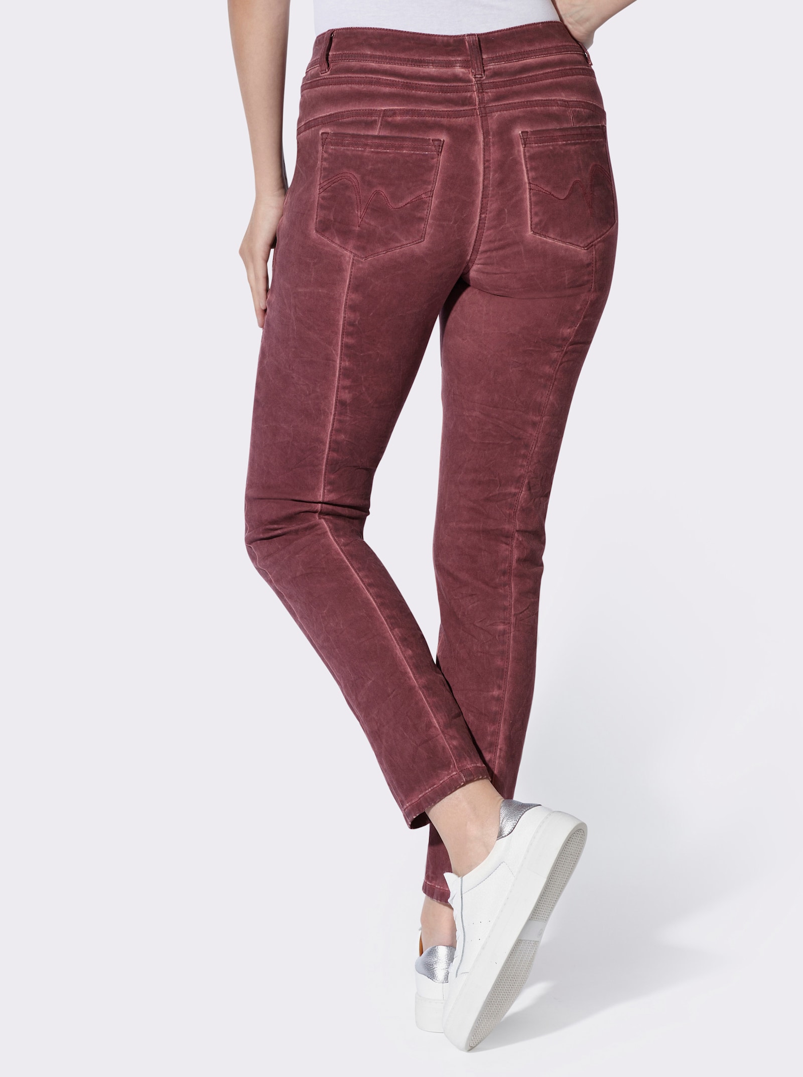 heine Hose mit Oil-dyed-Waschung - bordeaux