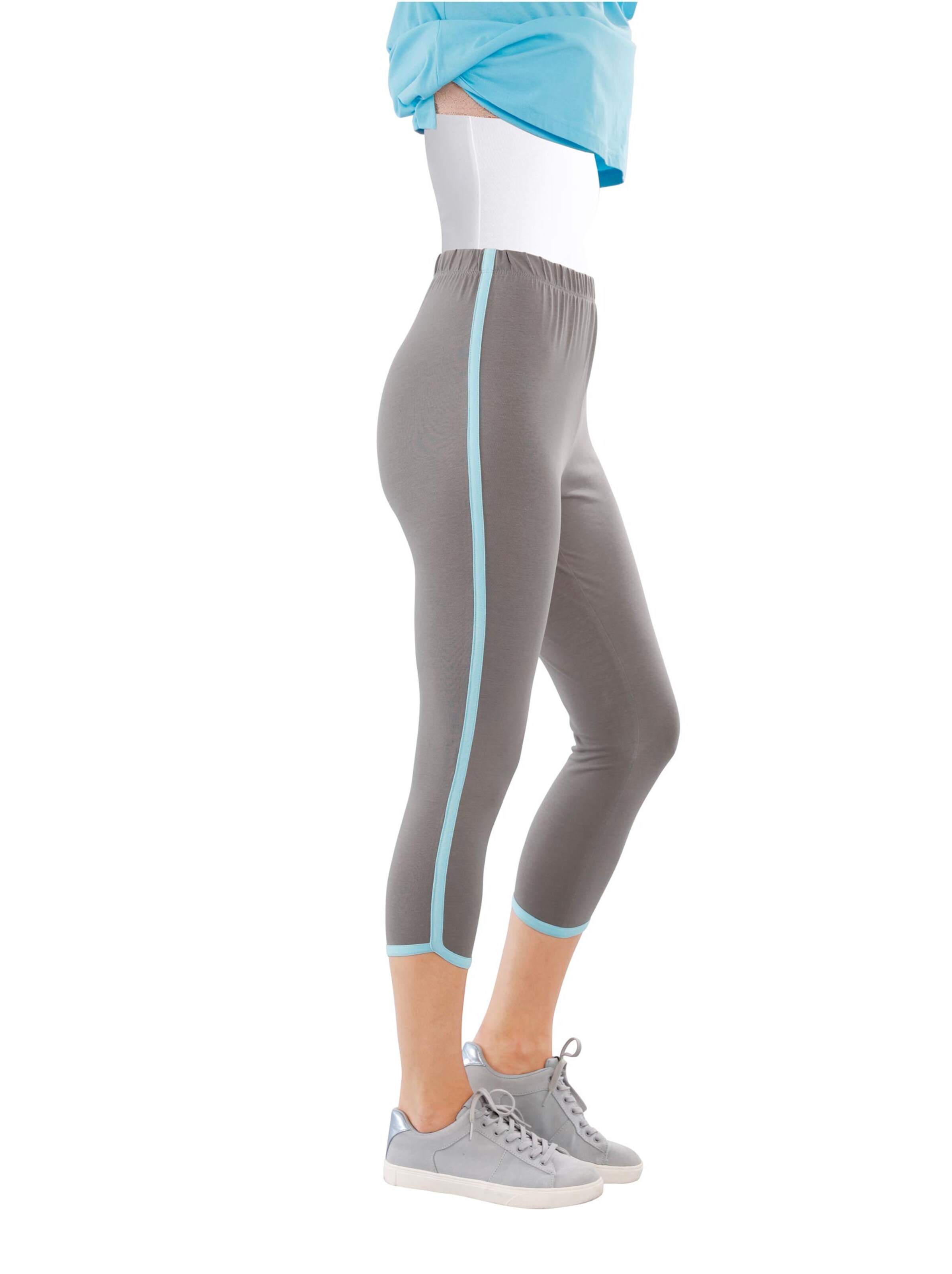 7/8-Leggings - grau-türkis