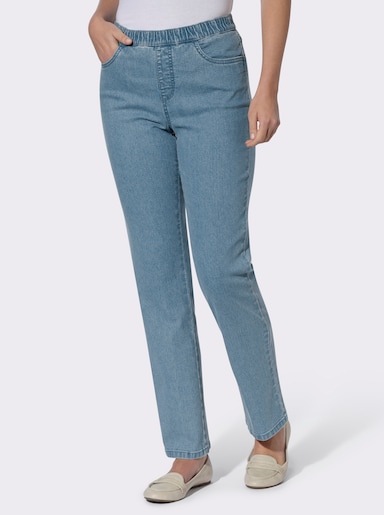 Jeans met geborduurde achterzakken - blue-bleached