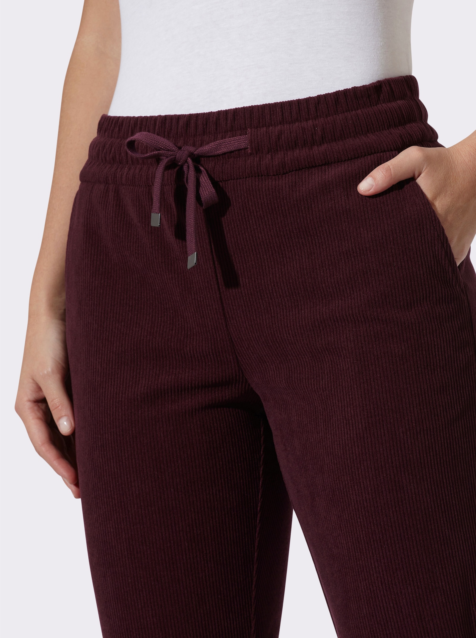 heine Cordhose mit Dehnbund - burgund