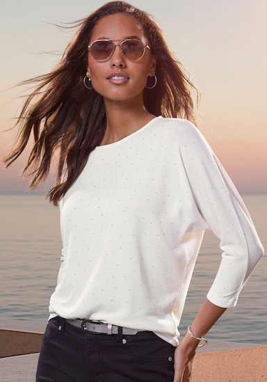 LASCANA Rundhalsshirt - creme