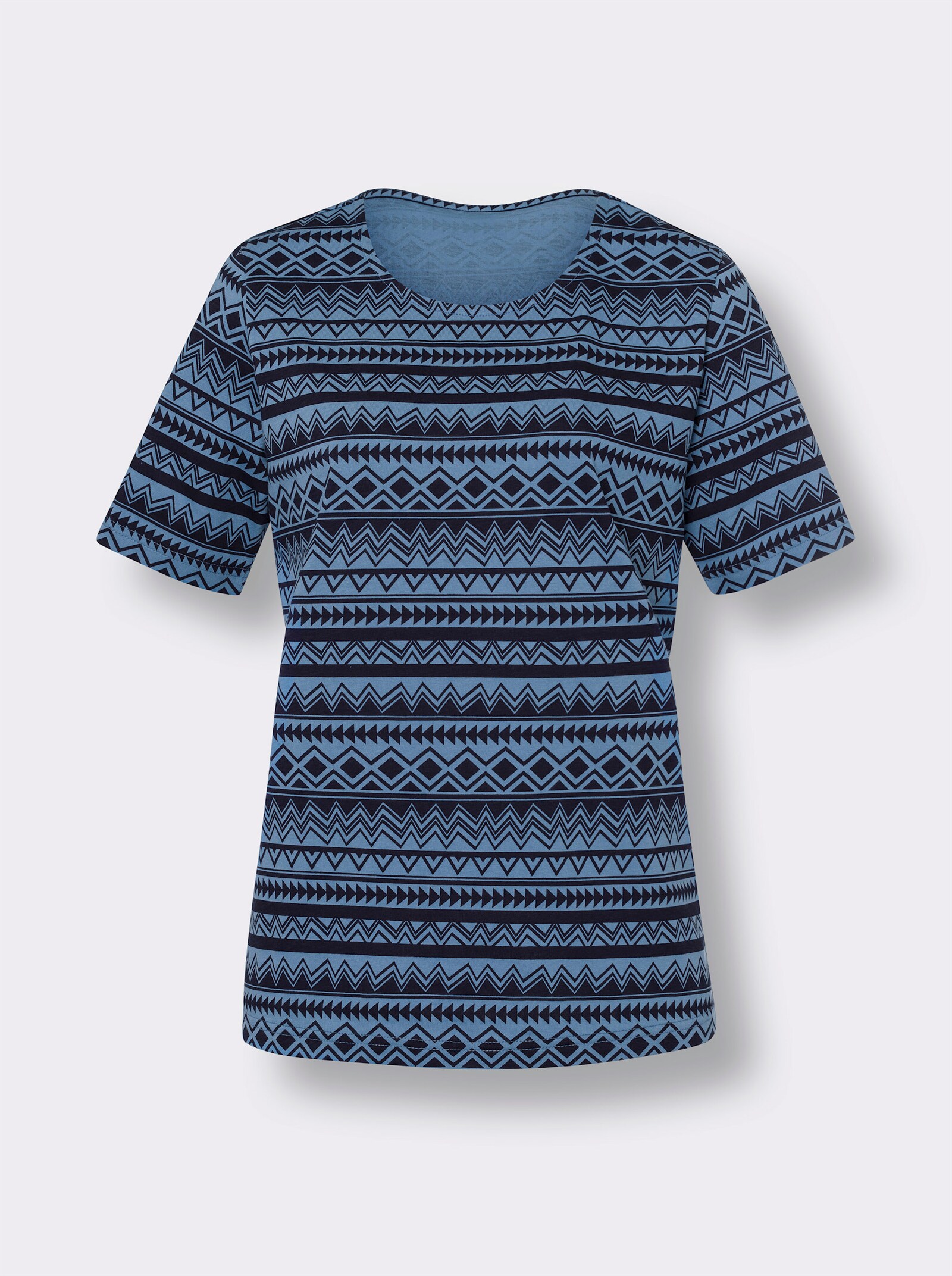  Shirt met korte mouwen van puur katoen - medium blauw/marine bedrukt