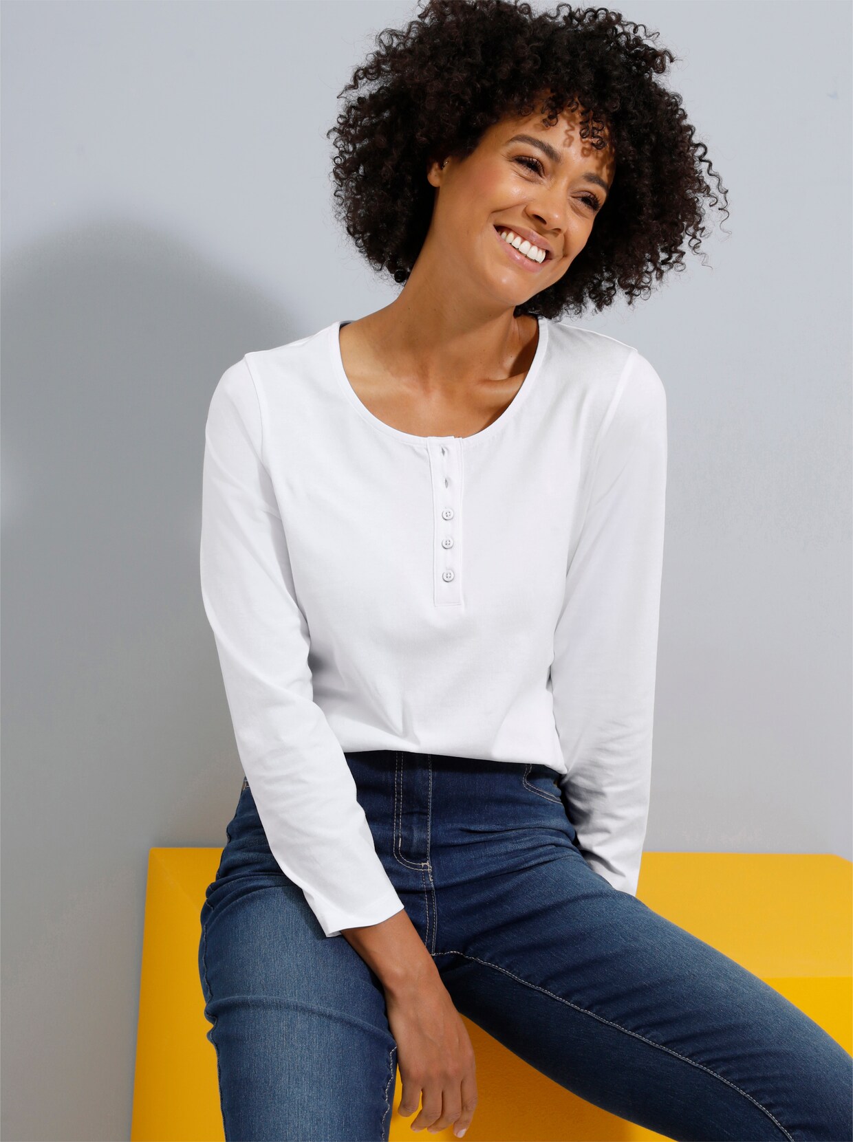 Shirt met lange mouwen - ecru
