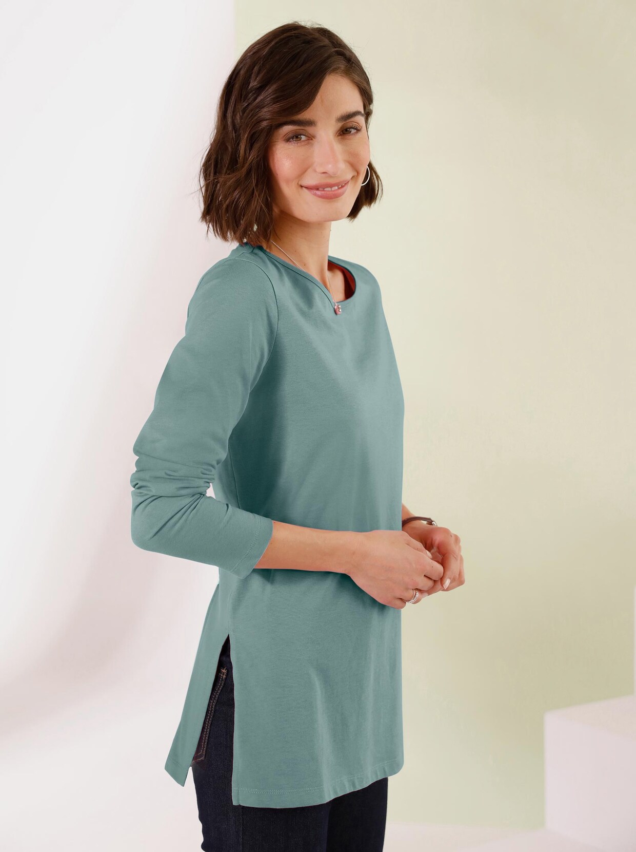 Langarmshirt - jade