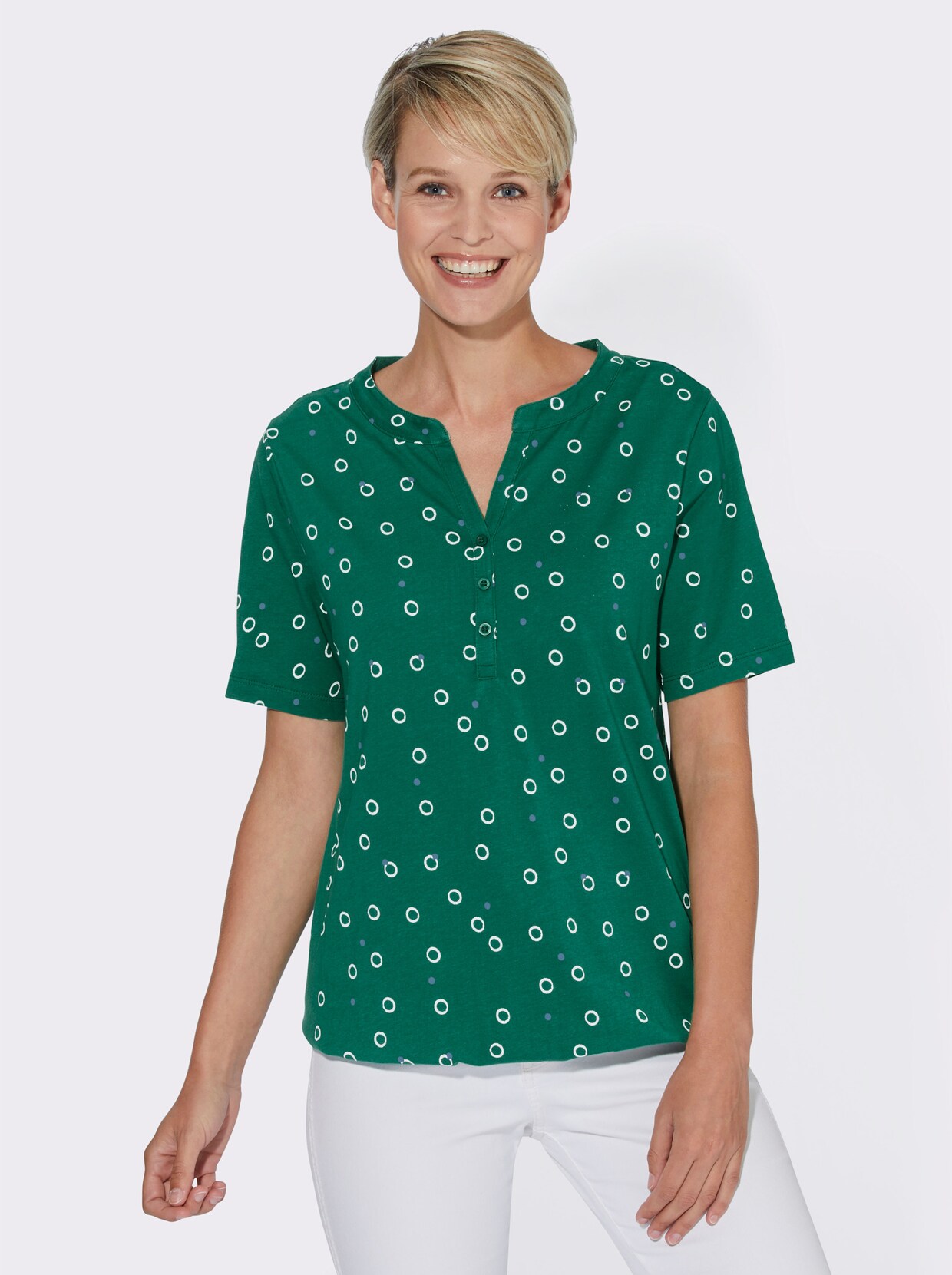 T-shirt - groen/wit bedrukt
