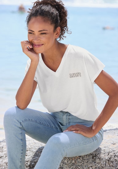 Elbsand V-Shirt - weiß