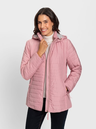 Steppjacke mit Kontrastfutter - rosenquarz