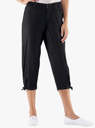 Caprihose mit weitenverstellbarem Saum - schwarz