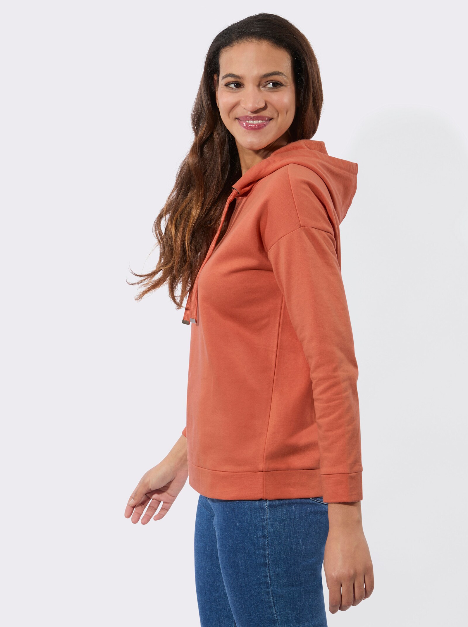 Sweatshirt mit Kapuze - papaya