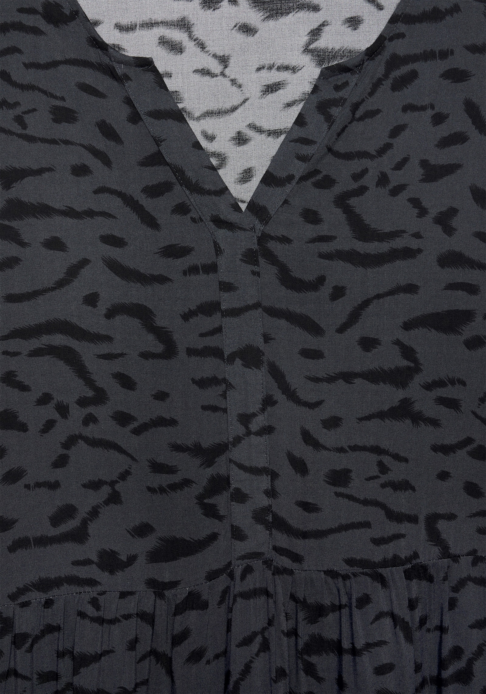 LASCANA Maxikleid - grau-schwarz-bedruckt