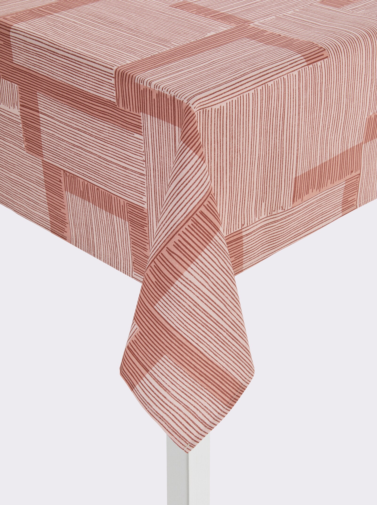 Tischdecke - apricot-weiß-bedruckt