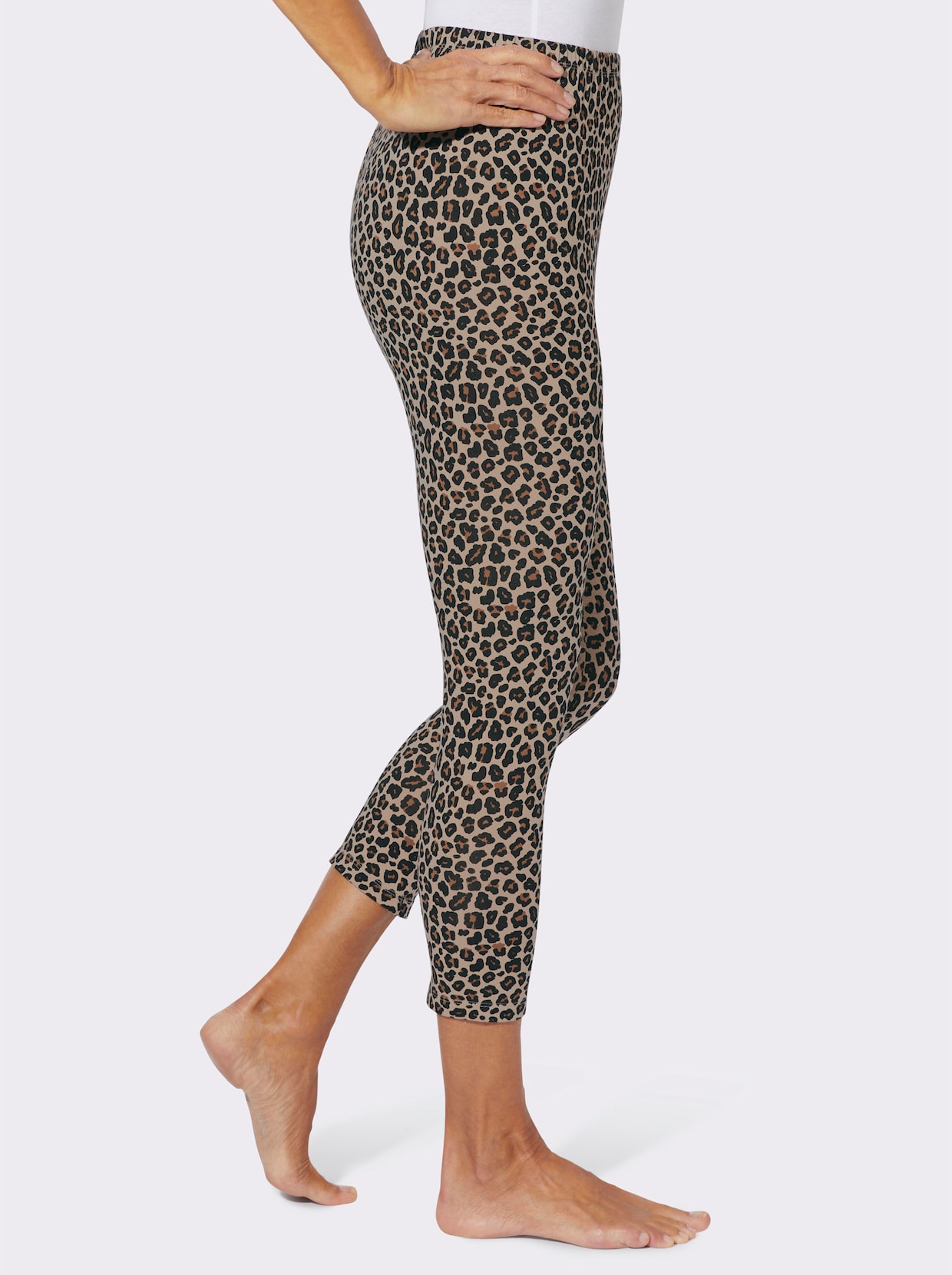 Leggings im Leo-Dessin - beige-bedruckt