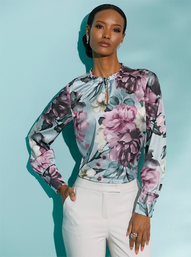 Blouse met print - kalkmint/mauve bedrukt