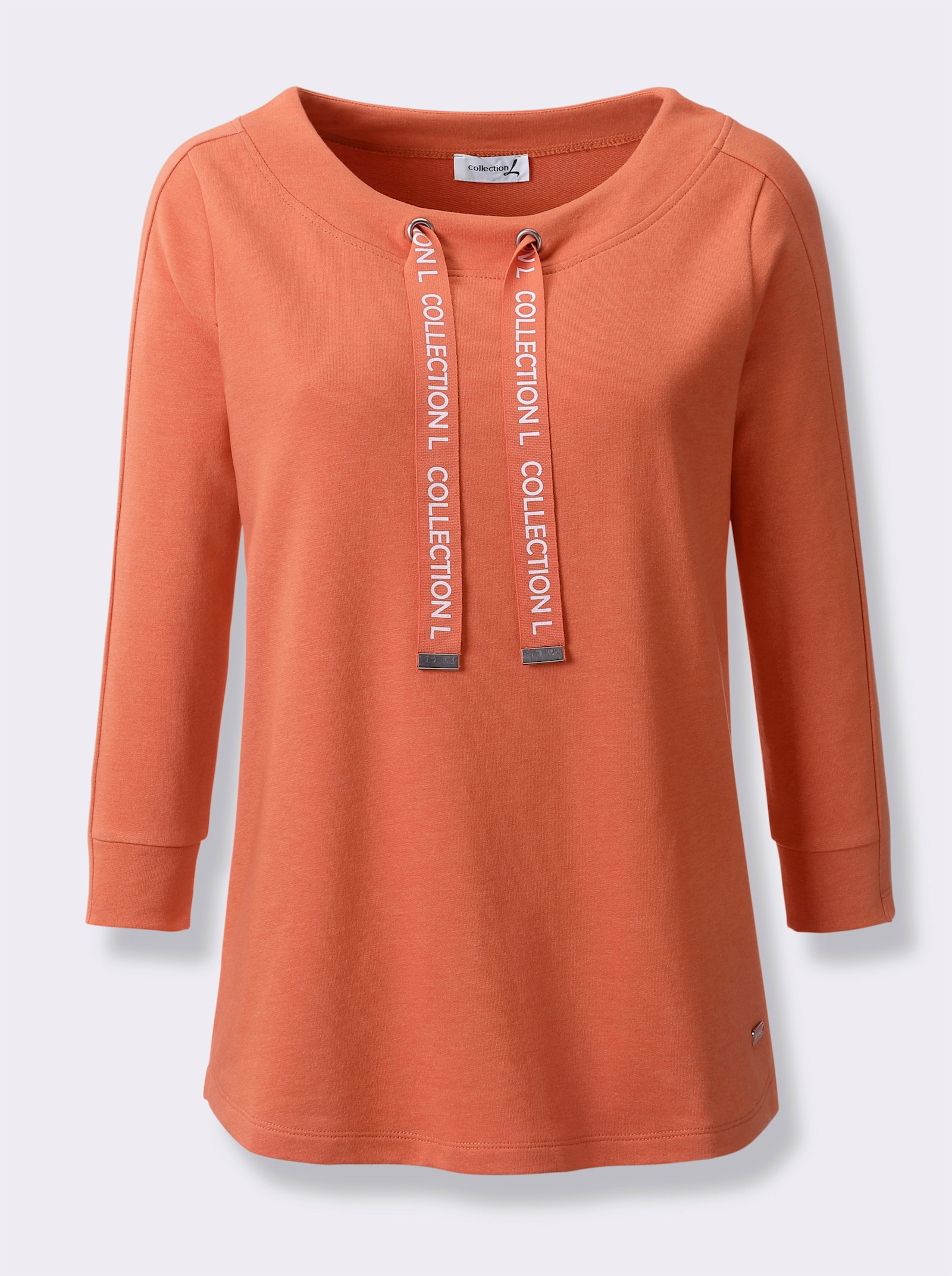 Sweatshirt mit 3/4-Ärmeln - papaya