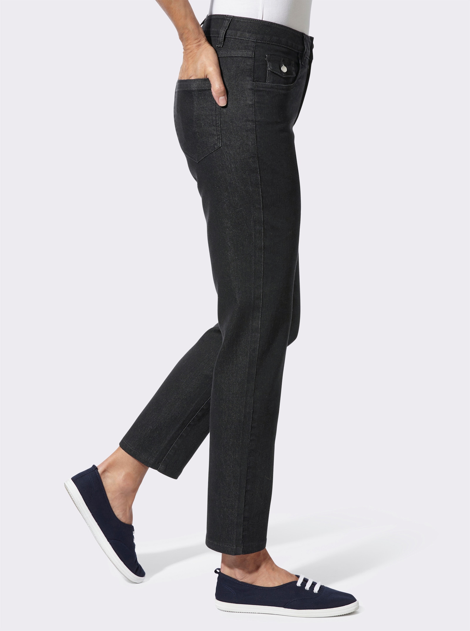 Jeans in gerader Schnittführung - graphit-denim