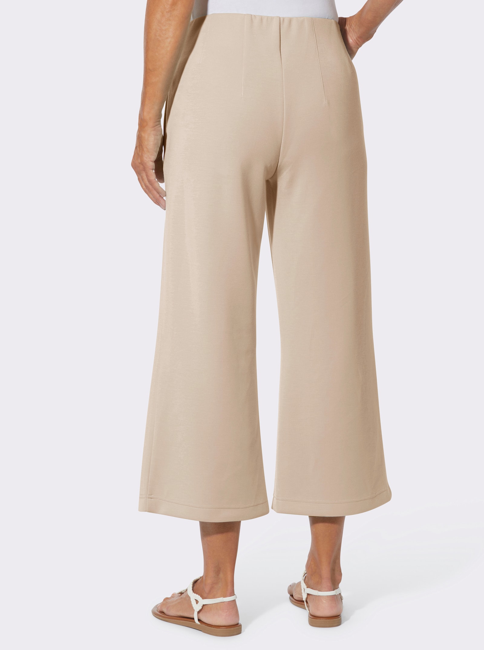 Jerseyhose mit weiten Beinen - beige