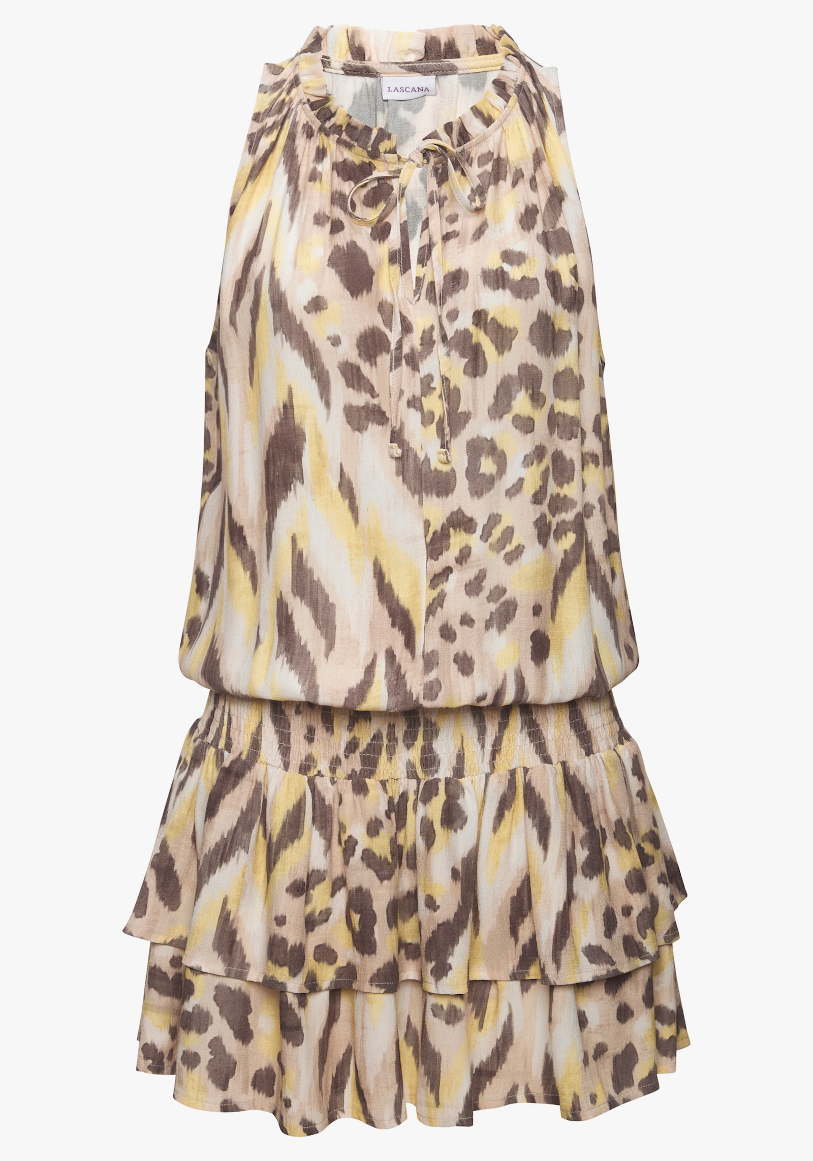 LASCANA Sommerkleid - sand-taupe bedruckt