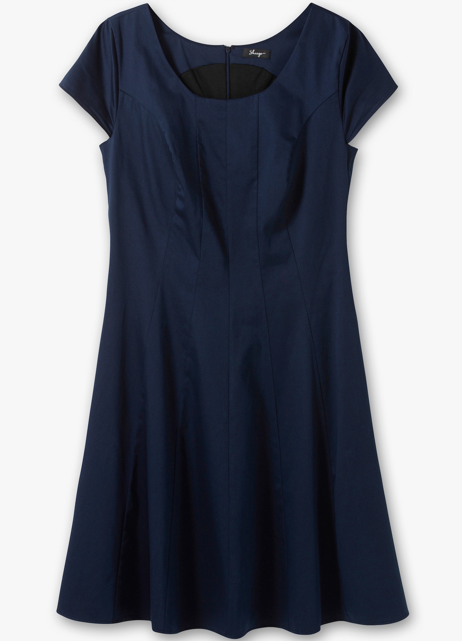 sheego Cocktailkleid in Bahnenform - marine