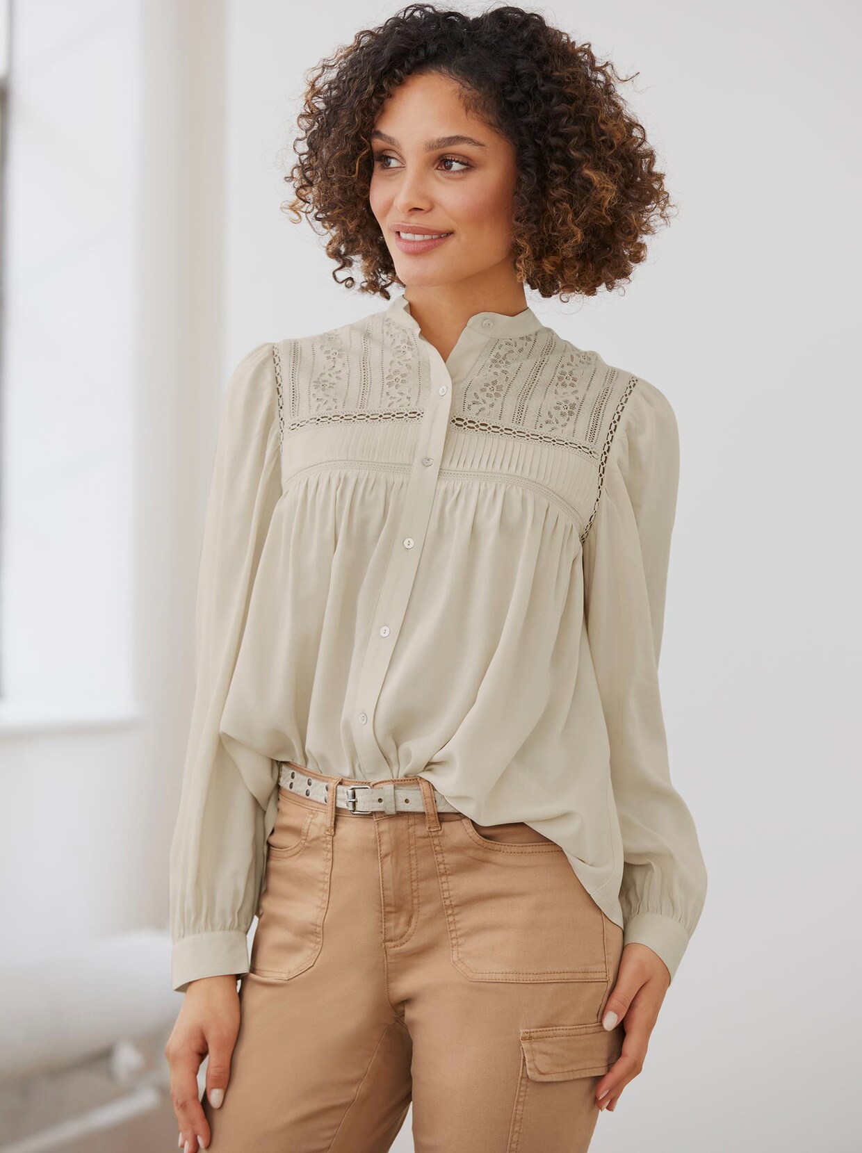 Linea Tesini Bluse - sand