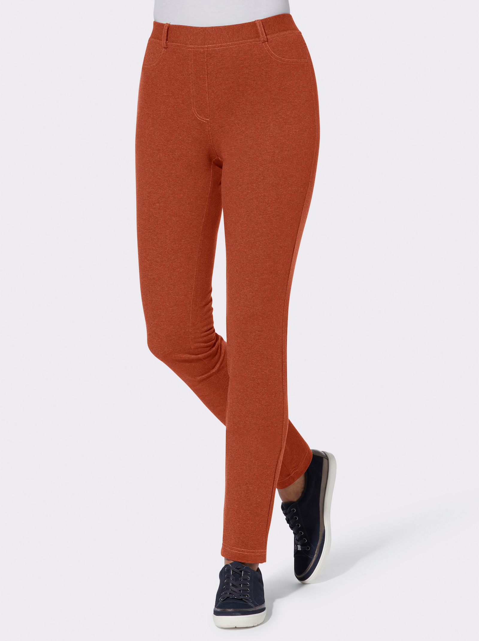 Broek van binnen warm opgeruwd - roestrood gemêleerd