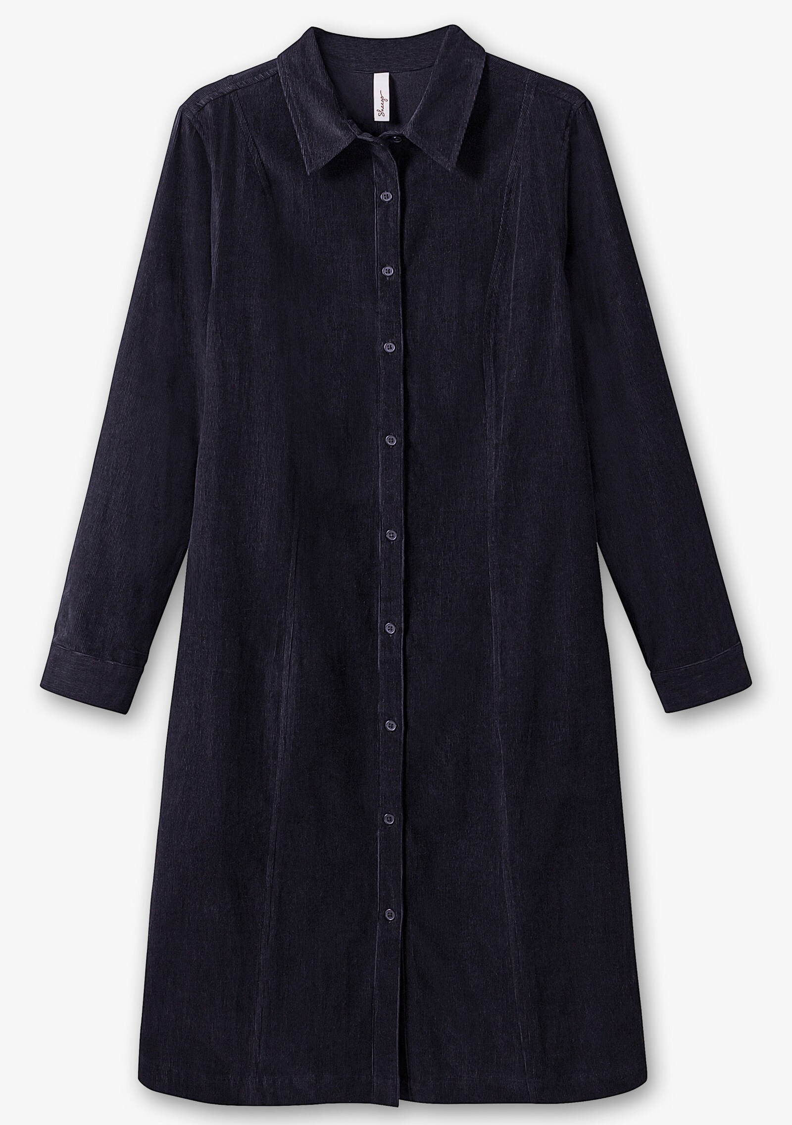 sheego Hemdblusenkleid aus weichem Cord - tiefblau